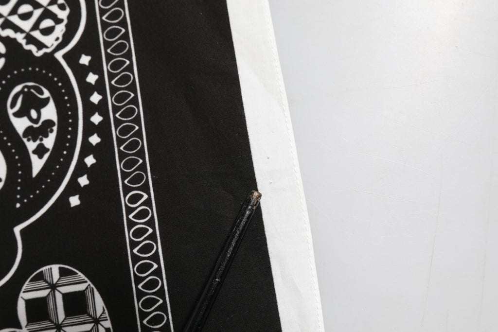 Dolce & Gabbana Black White Bandana Square Foulard Scarf