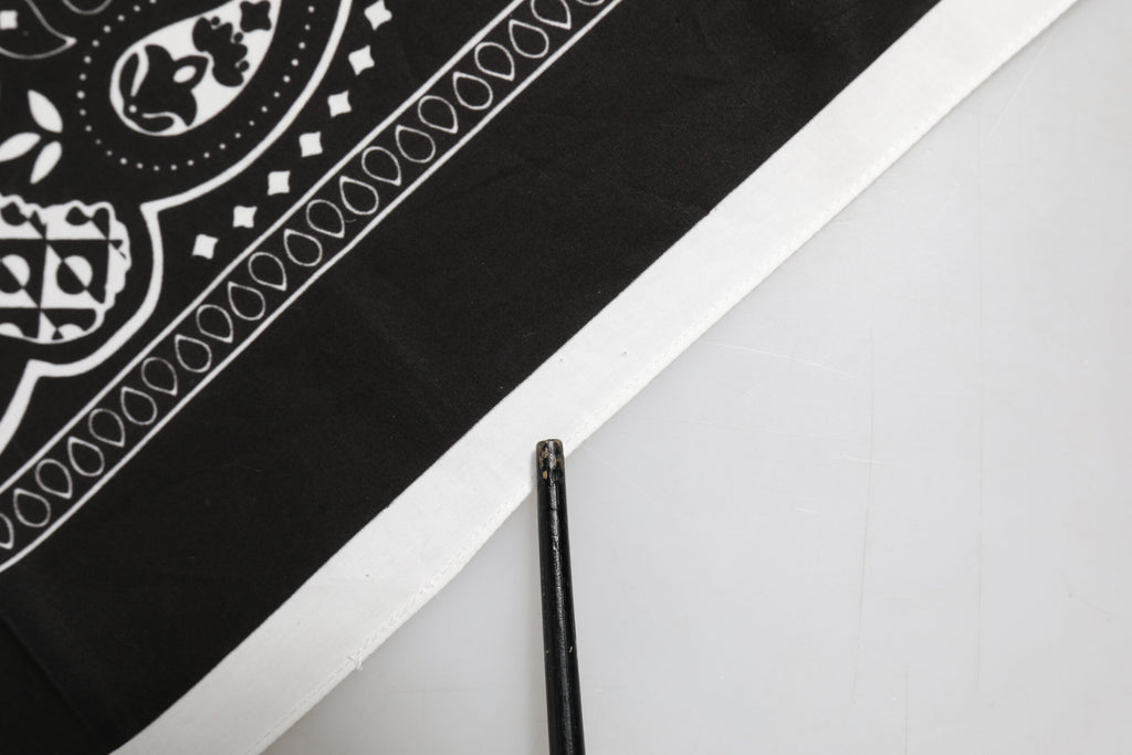 Dolce & Gabbana Black White Bandana Square Foulard Scarf