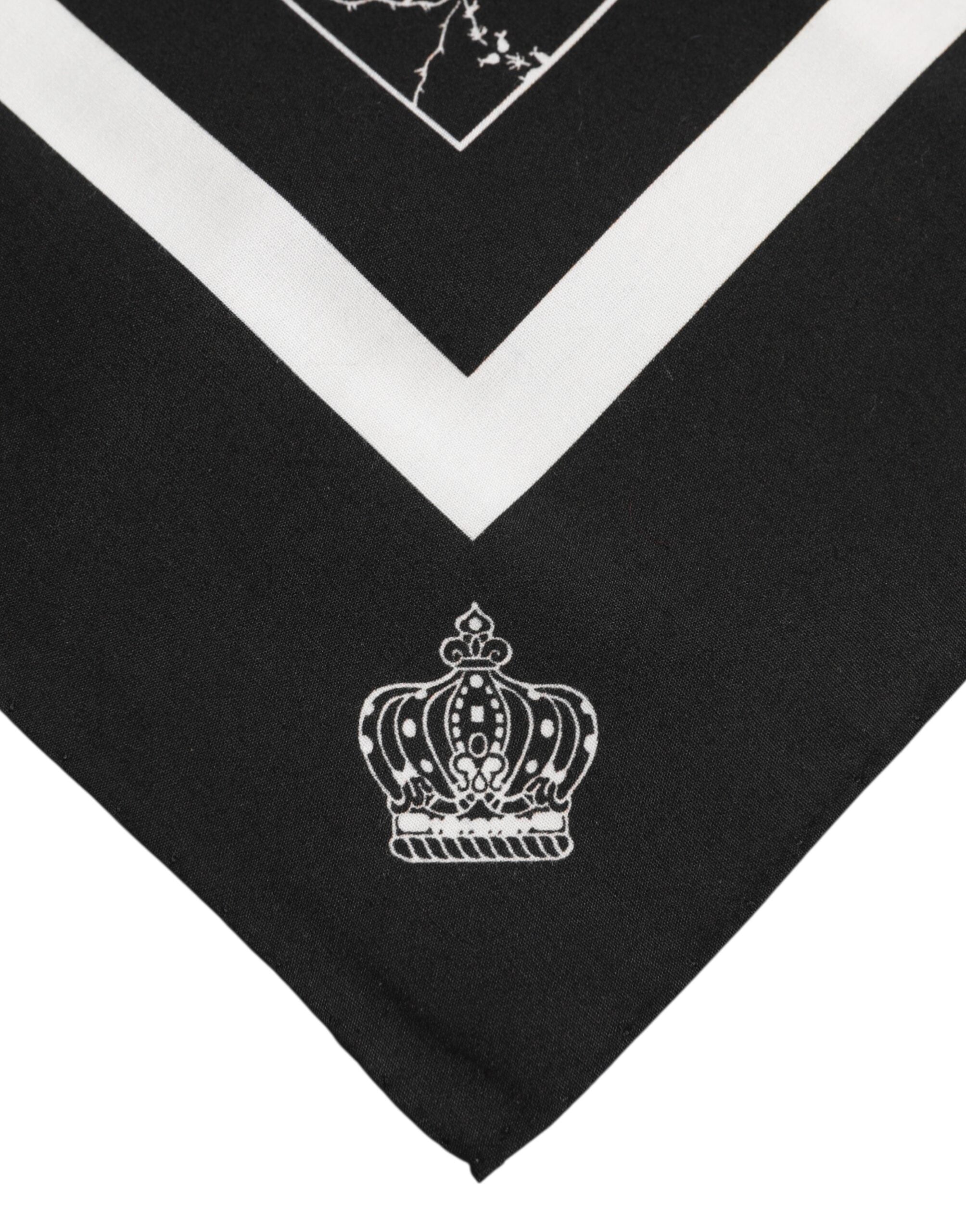 Dolce & Gabbana Black White Printed Square Foulard Scarf