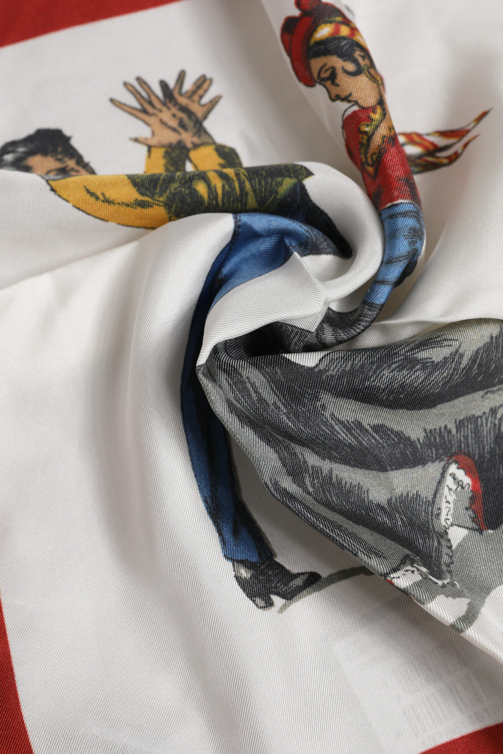 Dolce & Gabbana White Printed Silk Square Men Foulard Scarf