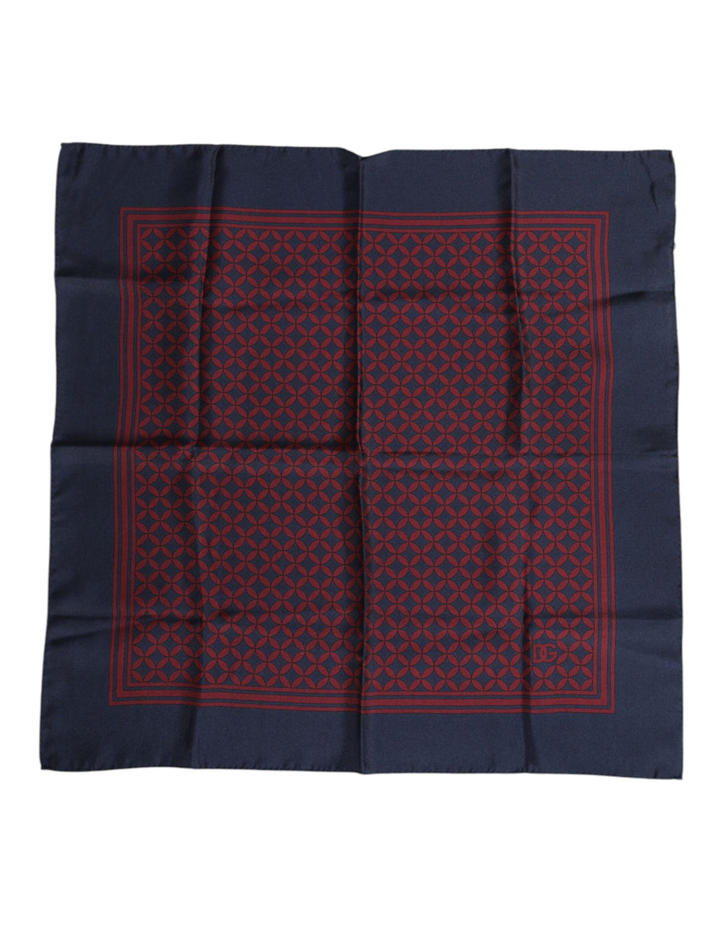 Dolce & Gabbana Red Blue Printed Silk Square Men Foulard Scarf