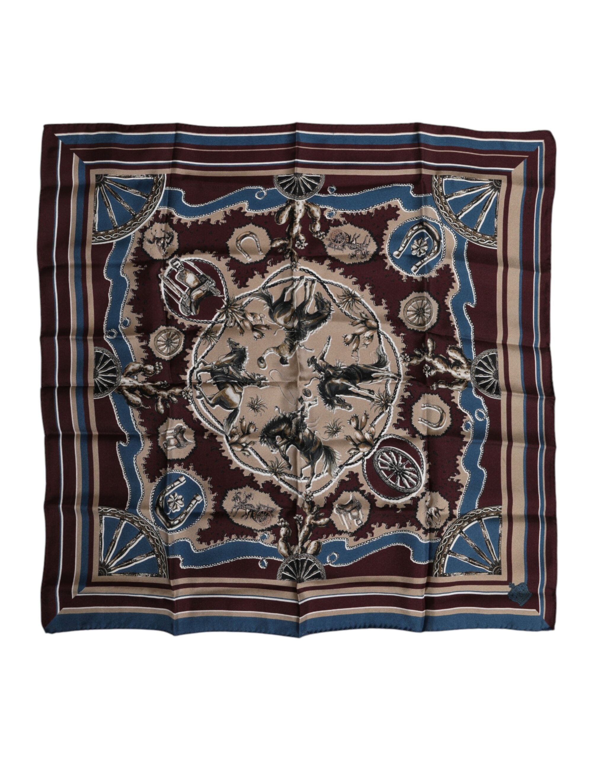 Dolce & Gabbana Multicolor Printed Silk Square Foulard Scarf