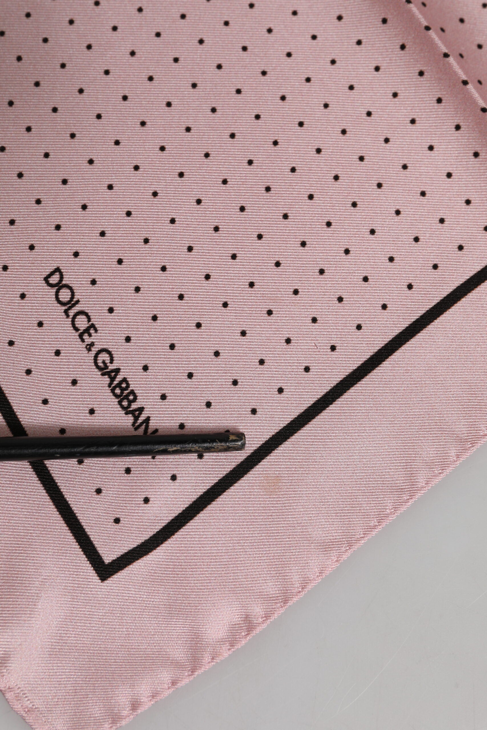 Dolce & Gabbana Beige Dotted Silk Square Men Foulard Scarf