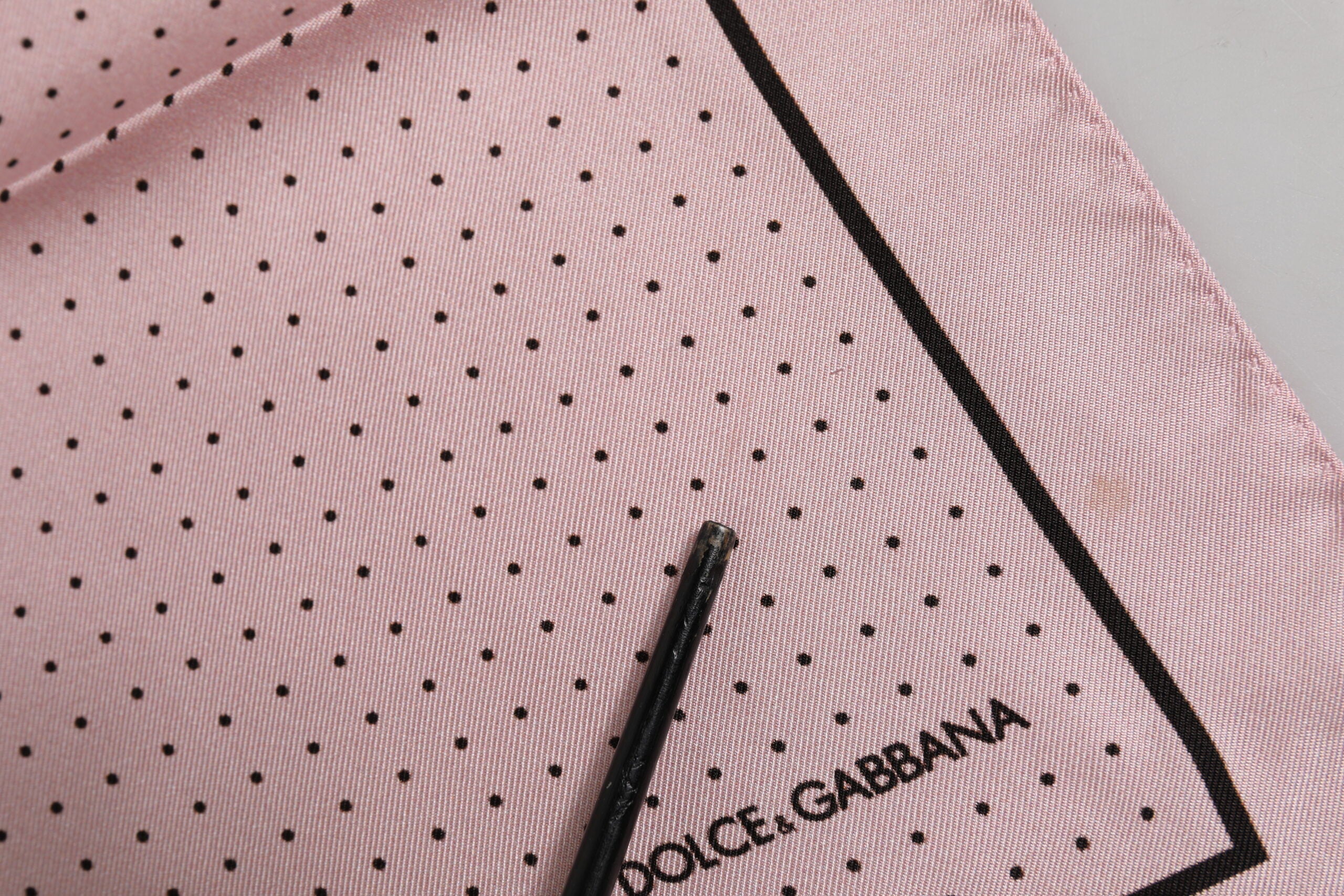 Dolce & Gabbana Beige Dotted Silk Square Men Foulard Scarf