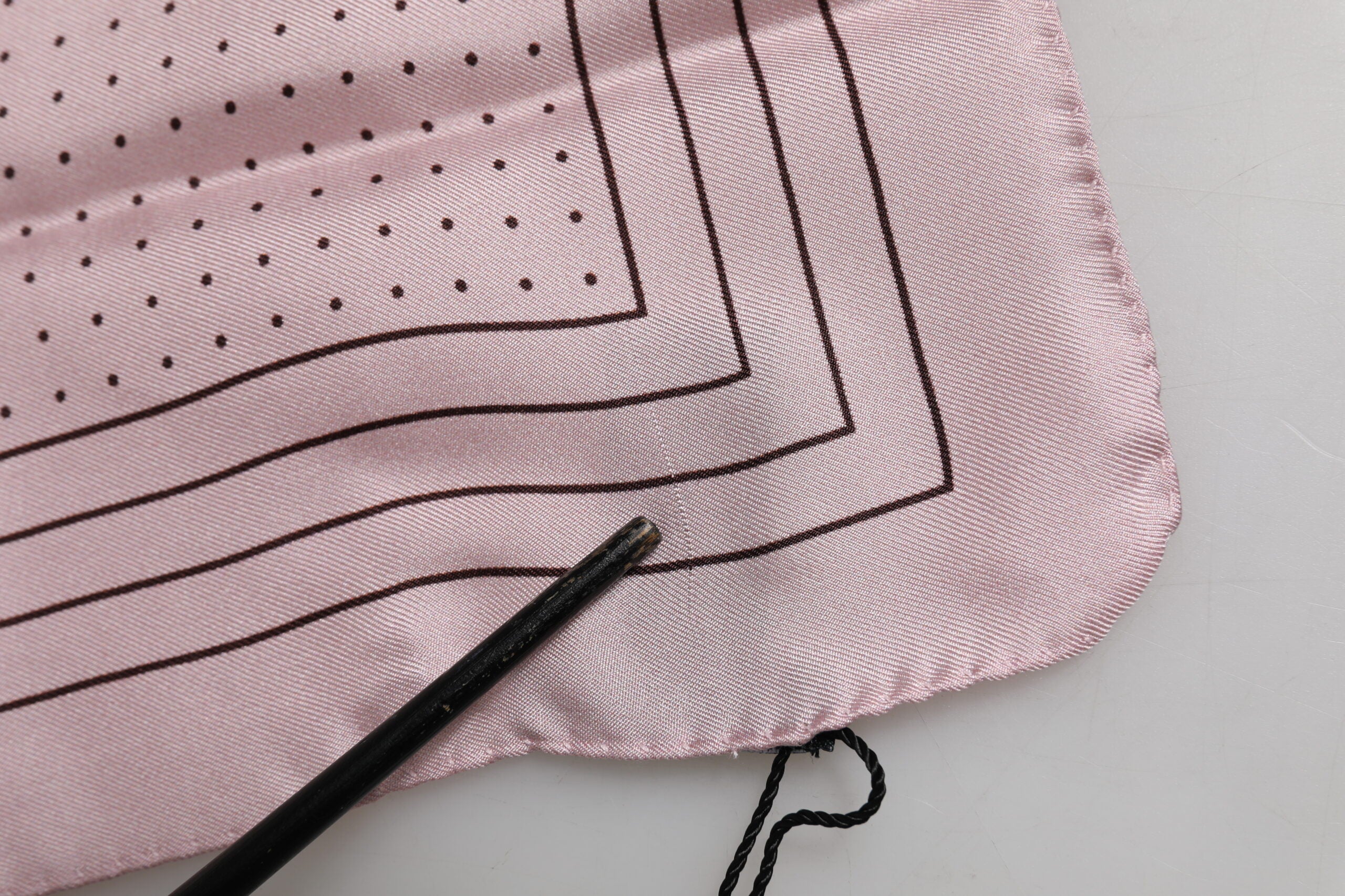 Dolce & Gabbana Beige Dotted Silk Square Men Foulard Scarf