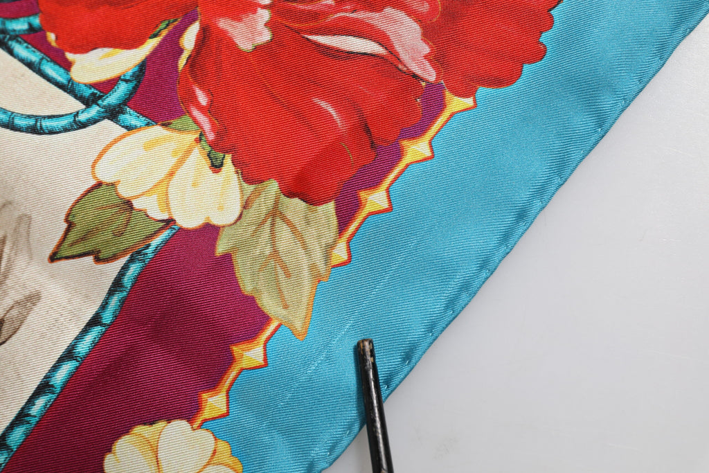 Dolce & Gabbana Multicolor Floral Print Square Foulard Scarf