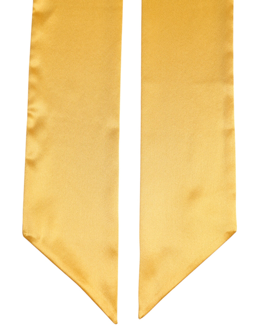Dolce & Gabbana Yellow Satin Silk Skinny Foulard Wrap Scarf