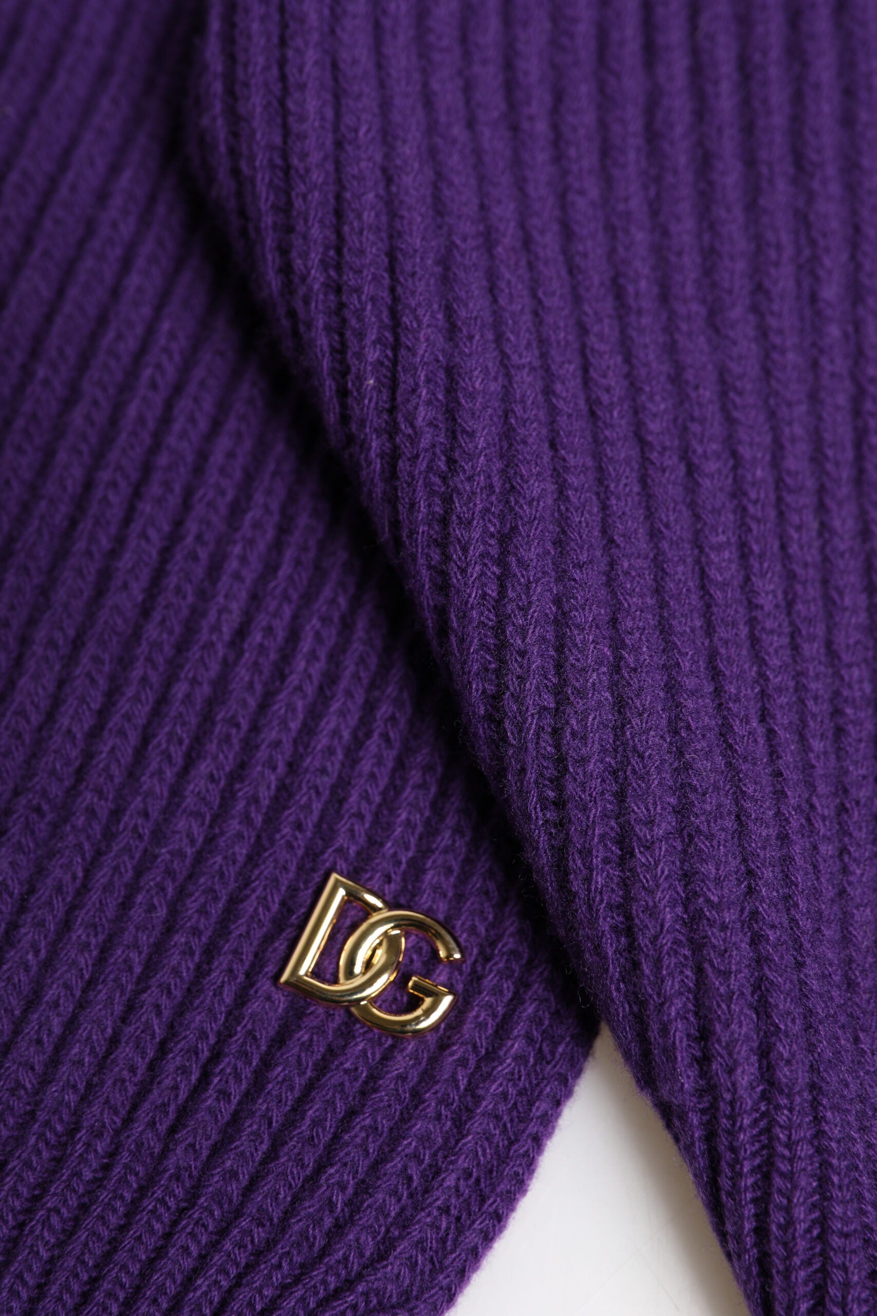 Dolce & Gabbana Purple DG Logo Neck Warmer Wrap Shawl Scarf
