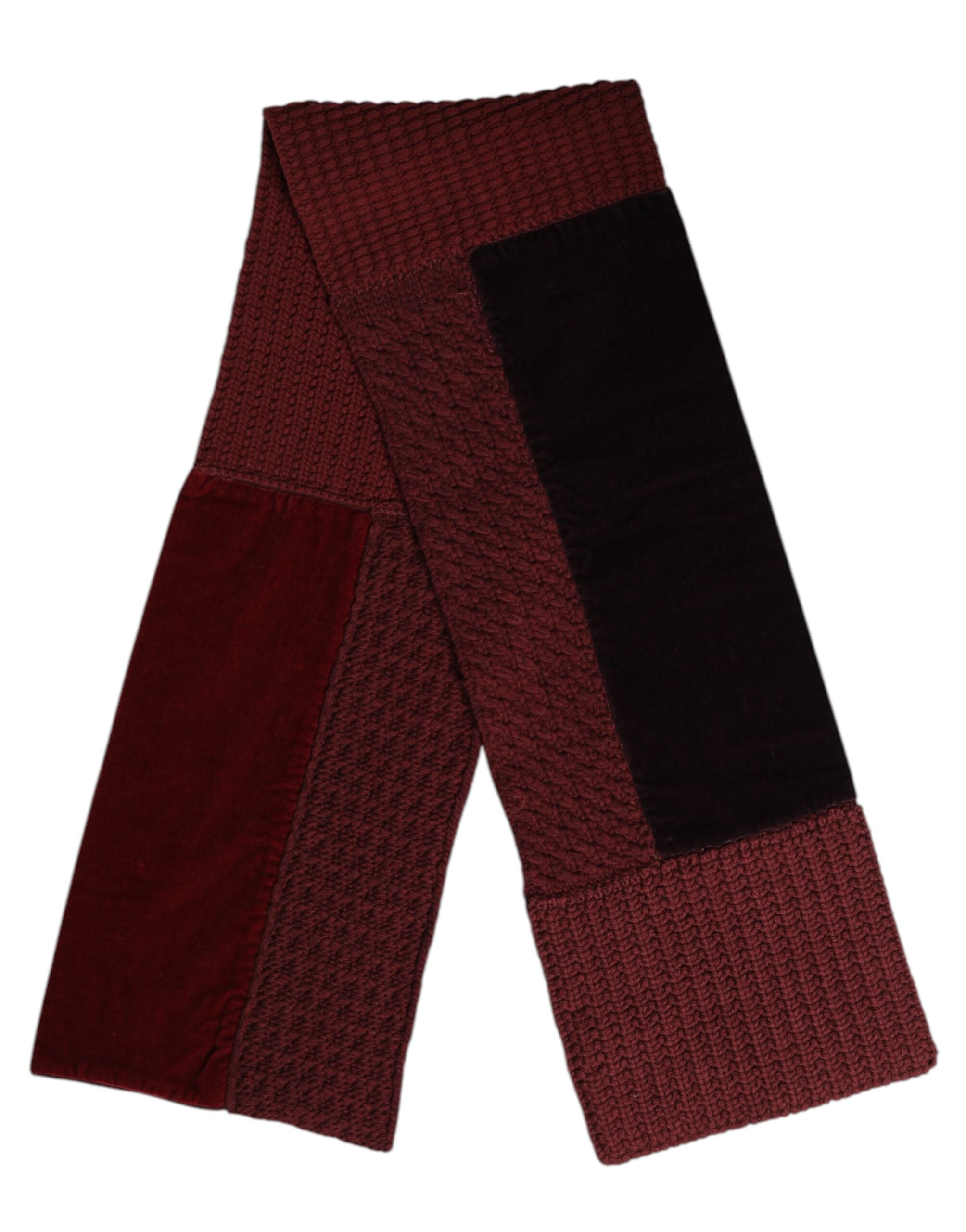 Dolce & Gabbana Maroon Black Neck Warmer Wrap Shawl Scarf