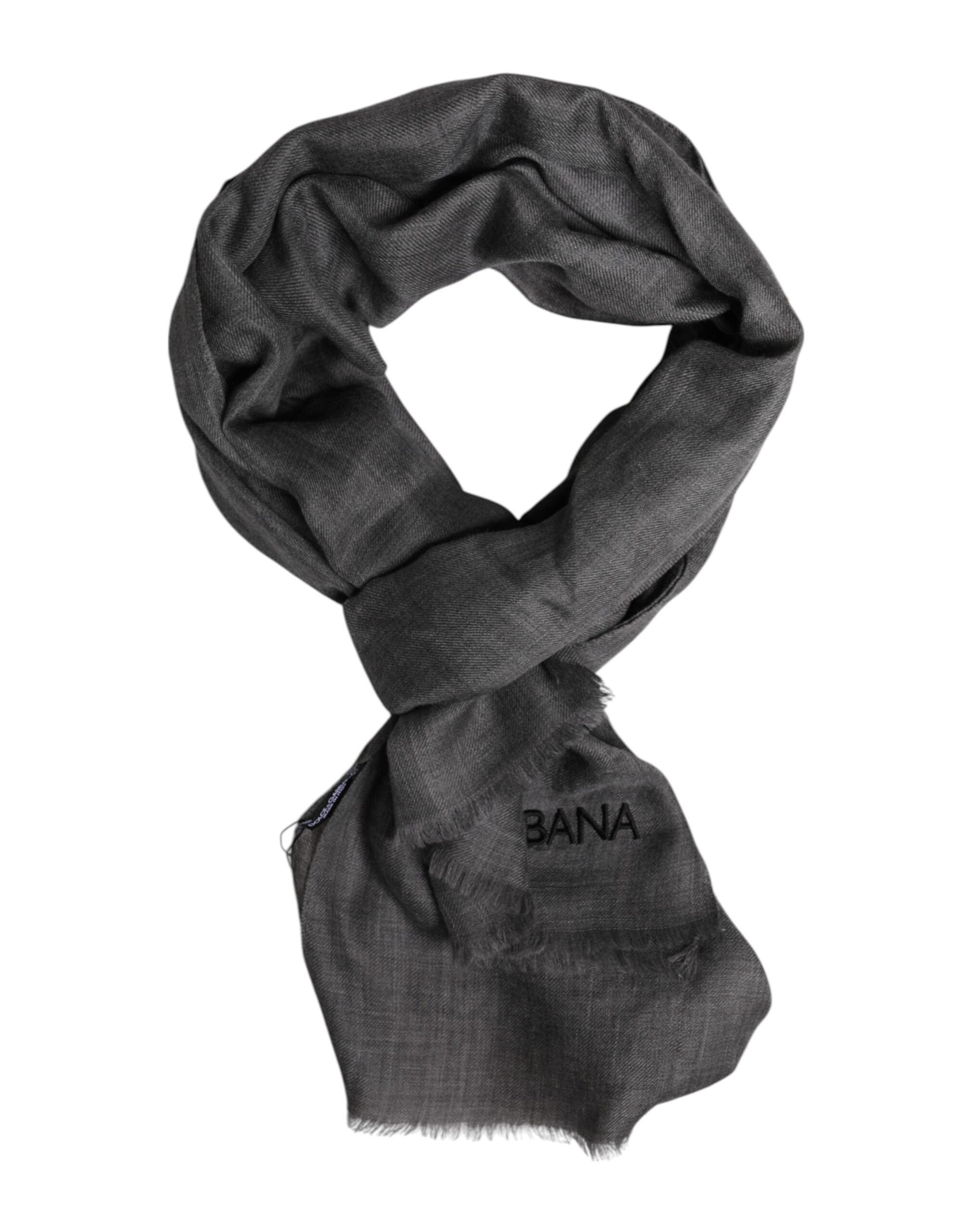 Dolce & Gabbana Gray Logo Print Neck Warmer Wrap Shawl Scarf