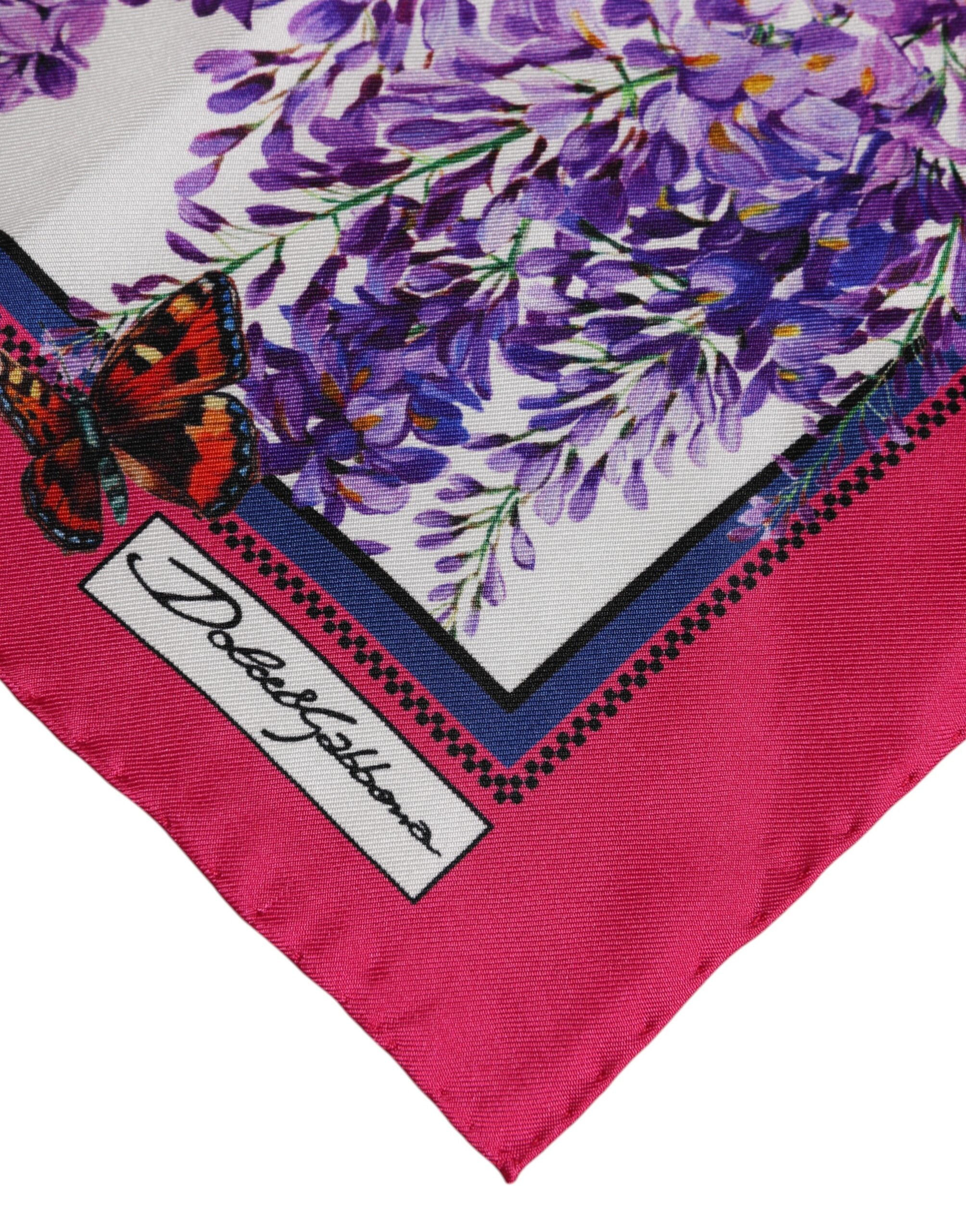 Dolce & Gabbana Multicolor Floral Print Square Foulard Scarf