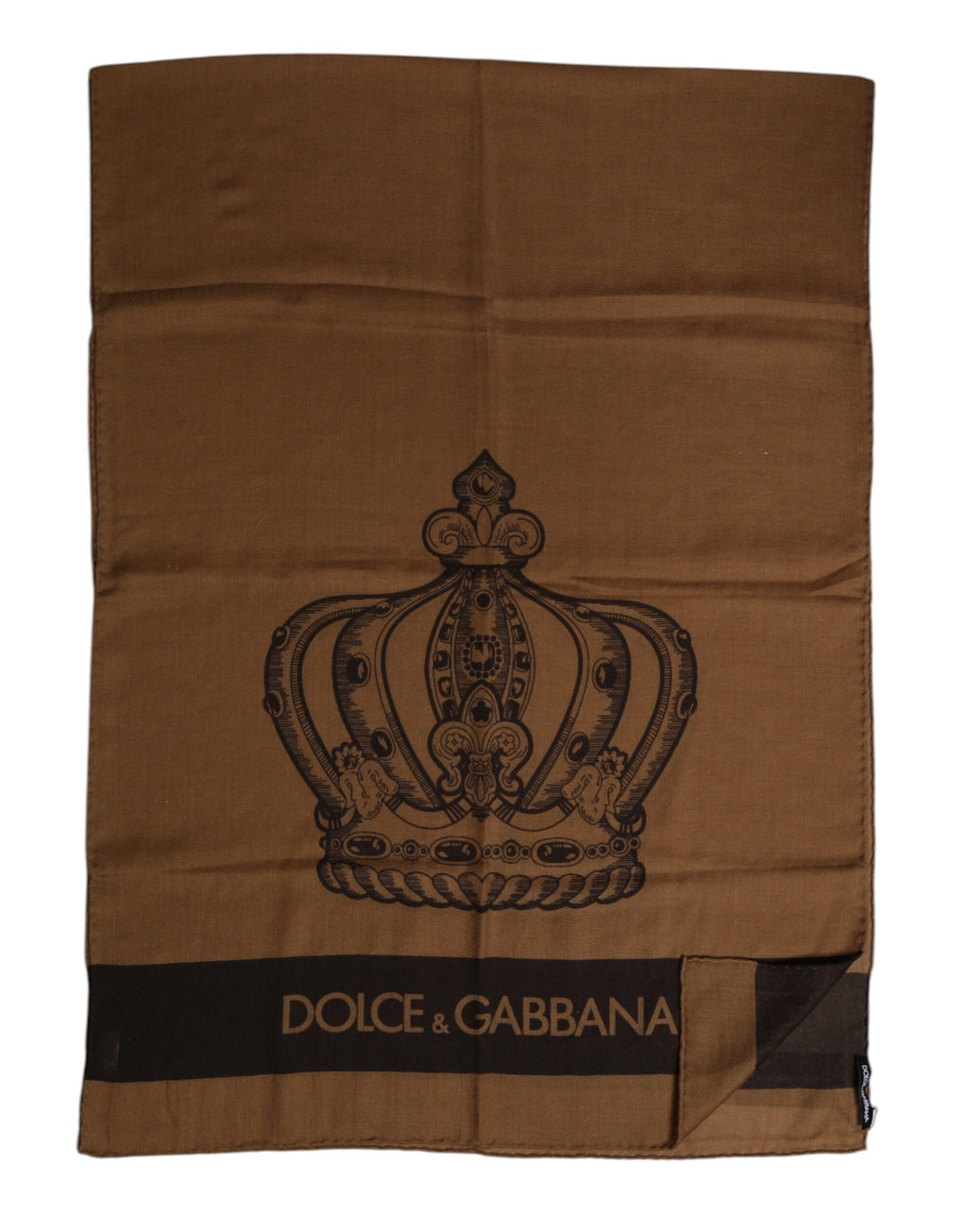 Dolce & Gabbana Brown DG Crown Neck Warmer Men Foulard Scarf