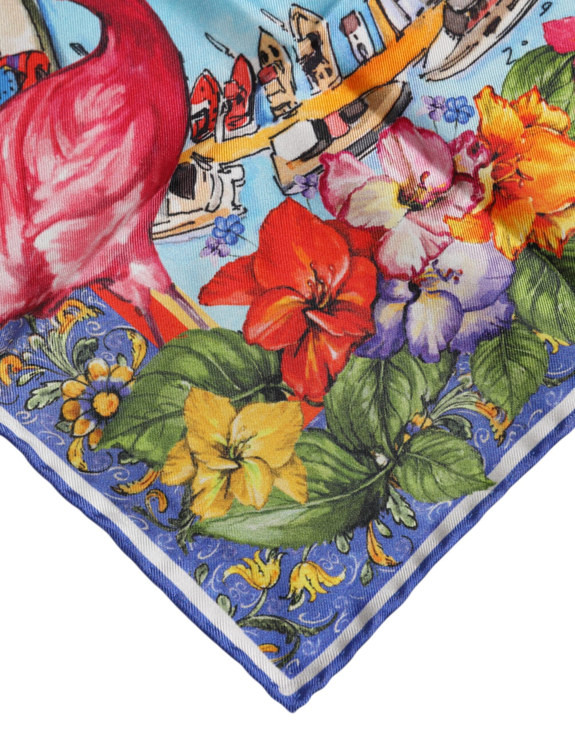 Dolce & Gabbana Multicolor Graphic Print Square Foulard Scarf