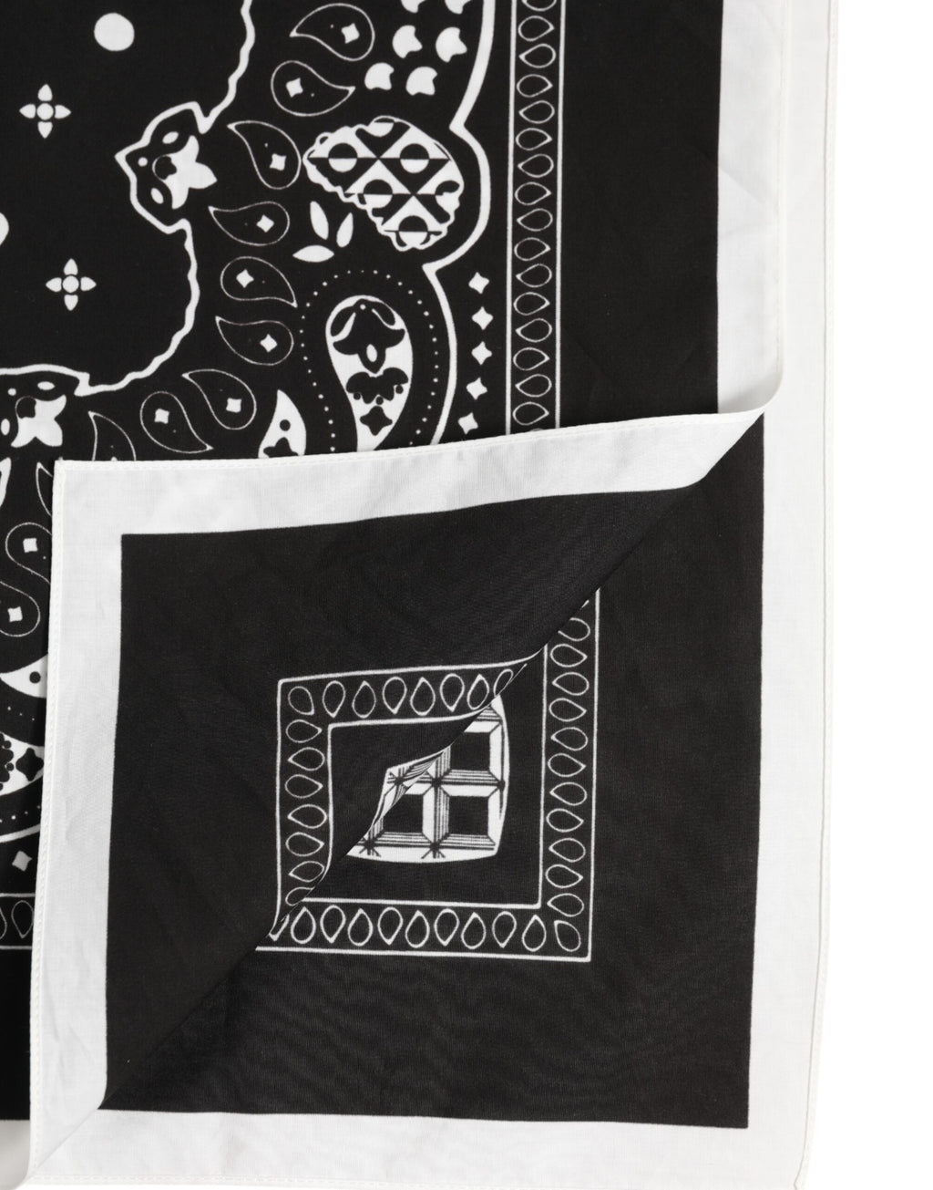 Dolce & Gabbana Black White Bandana Square Men Foulard Scarf
