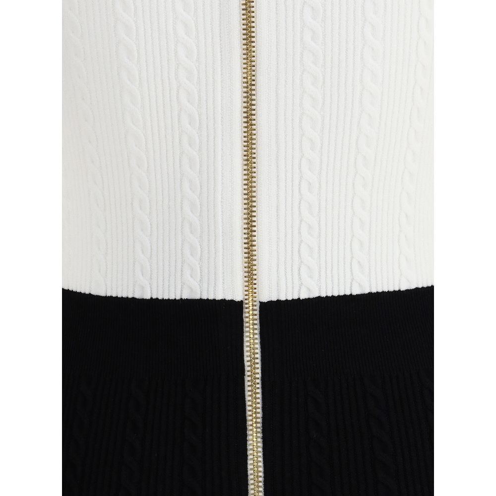 Balmain Braided pattern midi Dress