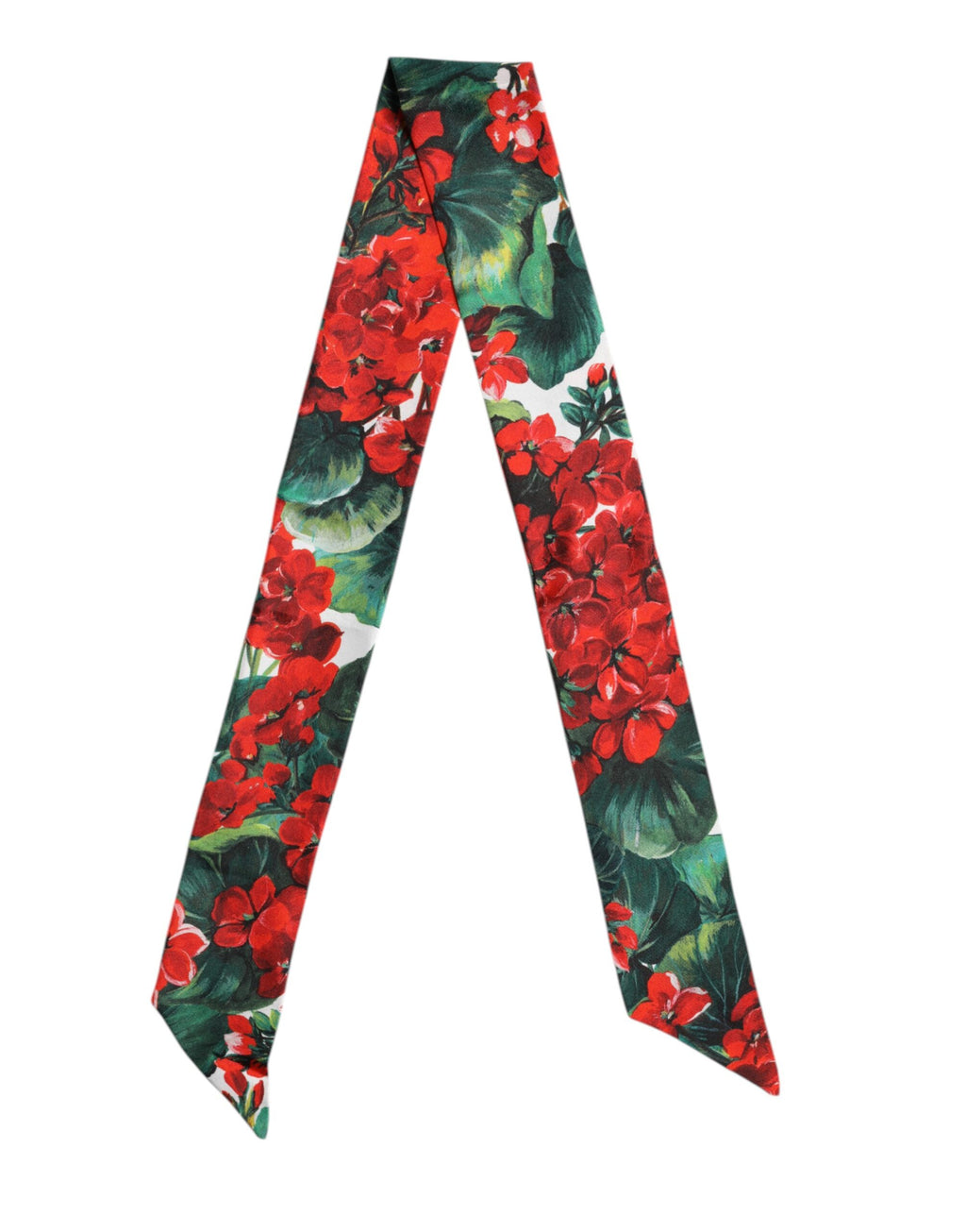 Dolce & Gabbana Multicolor Floral Silk Skinny Neck Wrap Scarf