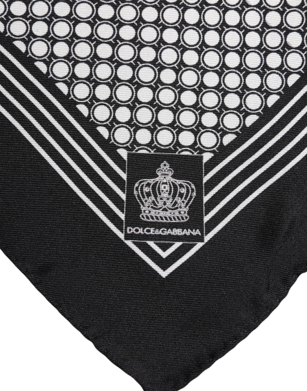 Dolce & Gabbana Black White Patterned Square Men Foulard Scarf
