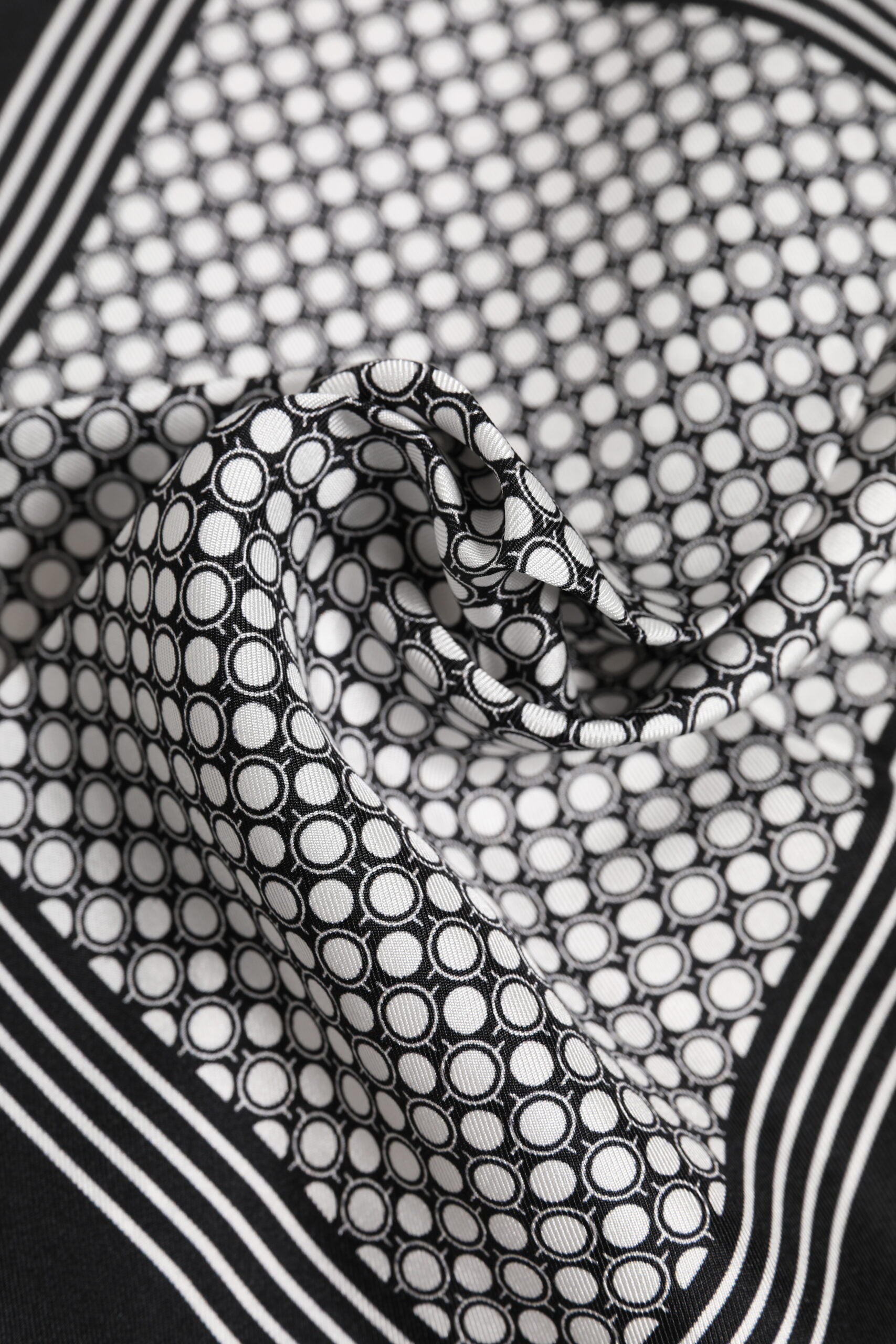 Dolce & Gabbana Black White Patterned Square Men Foulard Scarf