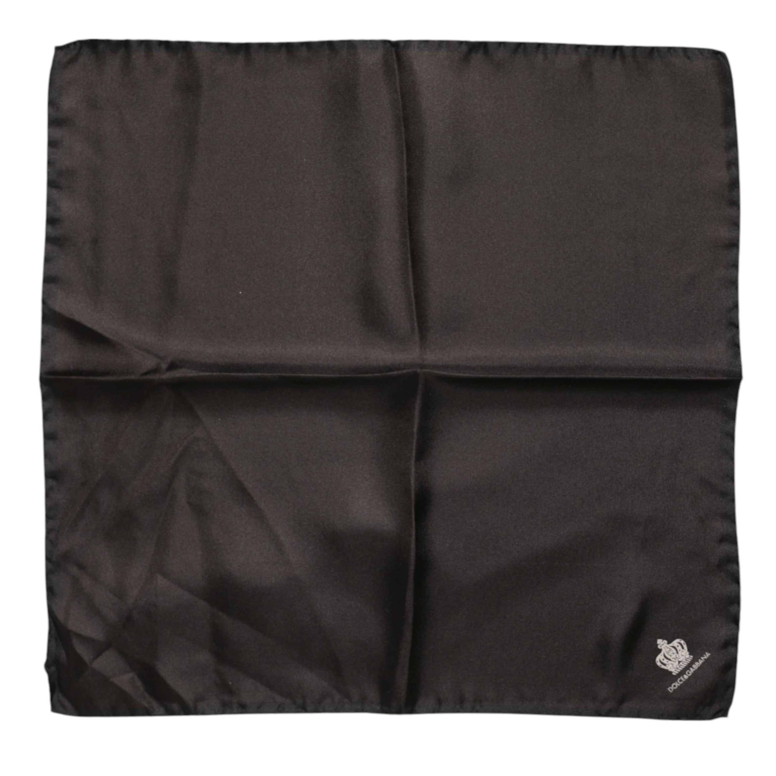 Dolce & Gabbana Brown DG Crown Silk Square Men Foulard Scarf