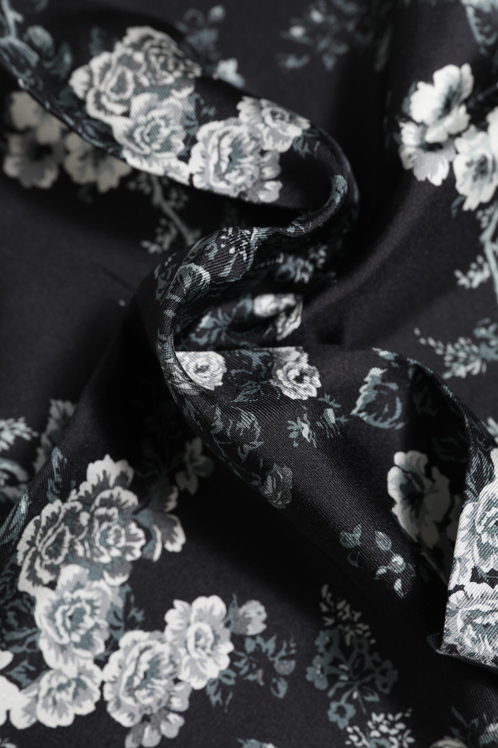 Dolce & Gabbana Black Floral Silk Square Foulard Scarf