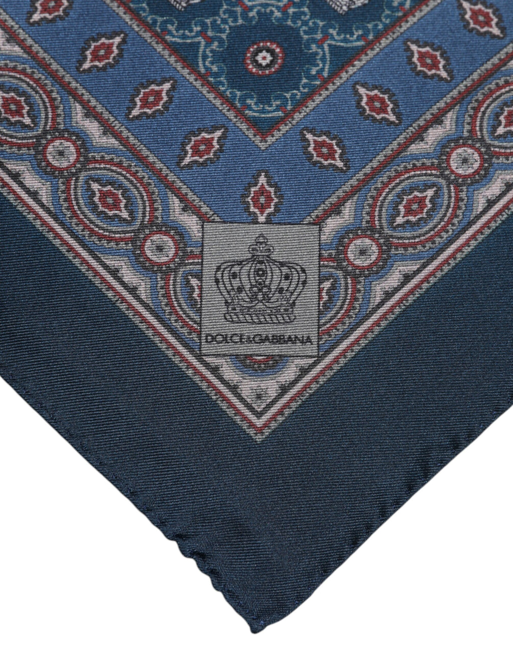 Dolce & Gabbana Blue Printed Silk Square Men Foulard Scarf