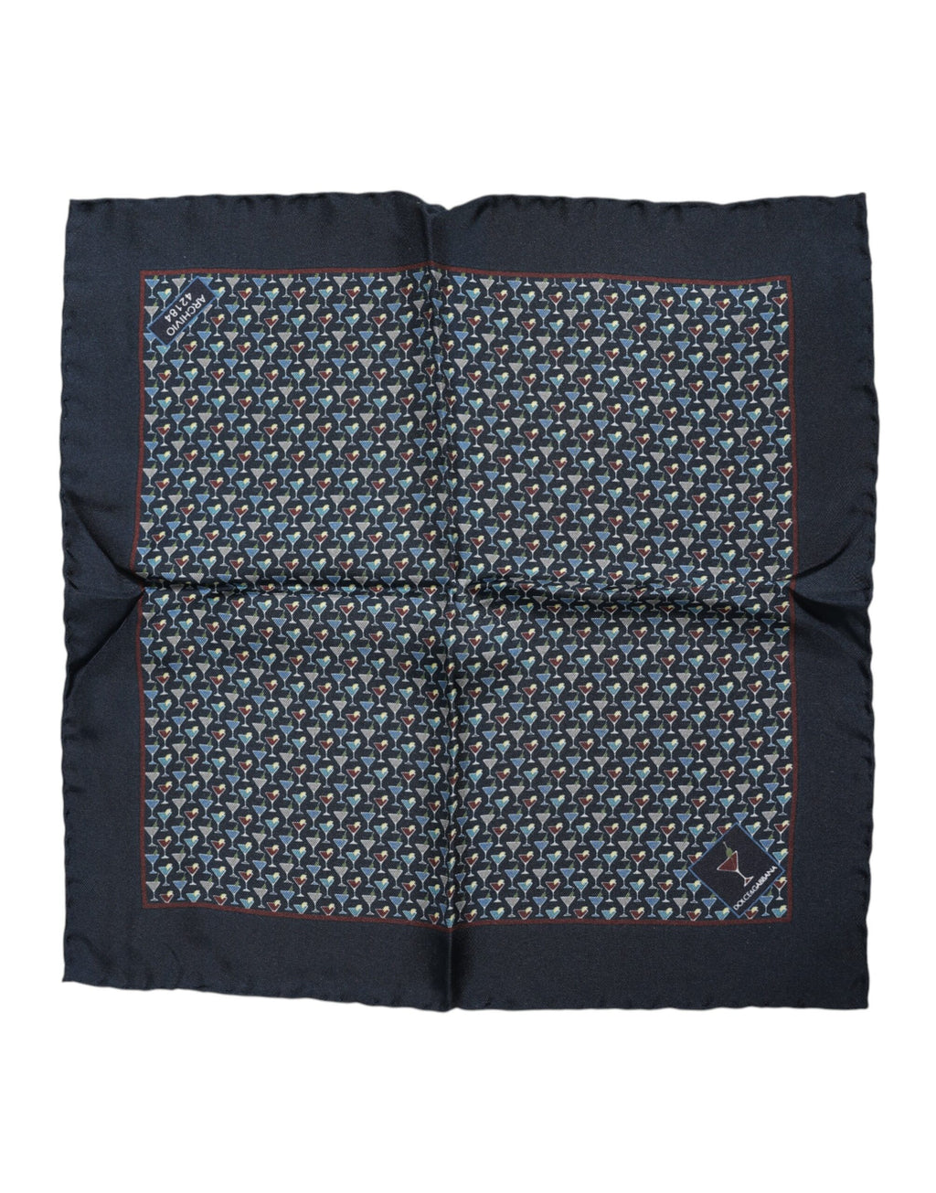 Dolce & Gabbana Blue Cocktail Silk Square Foulard Scarf