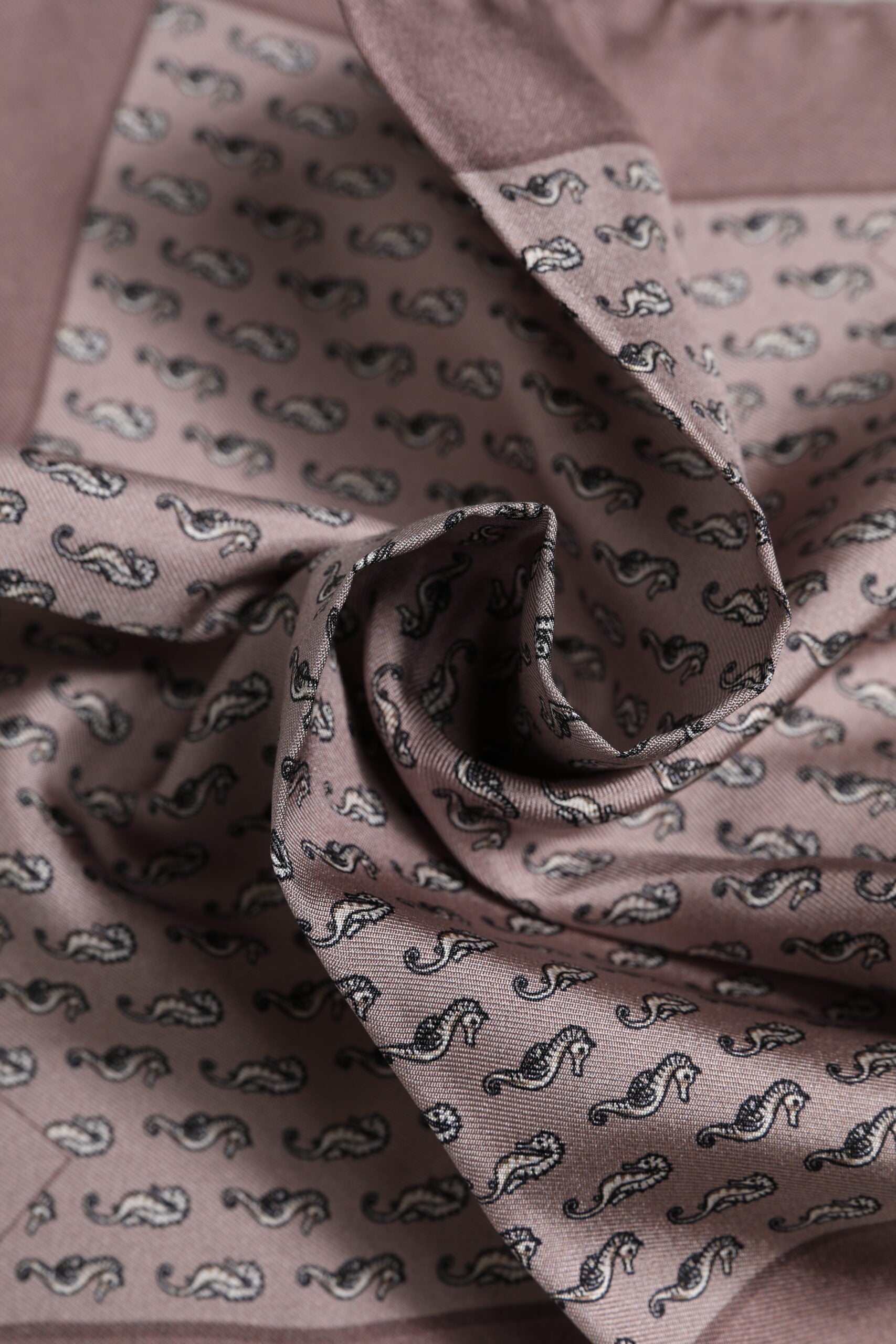 Dolce & Gabbana Brown Sea Horse Silk Square Foulard Scarf