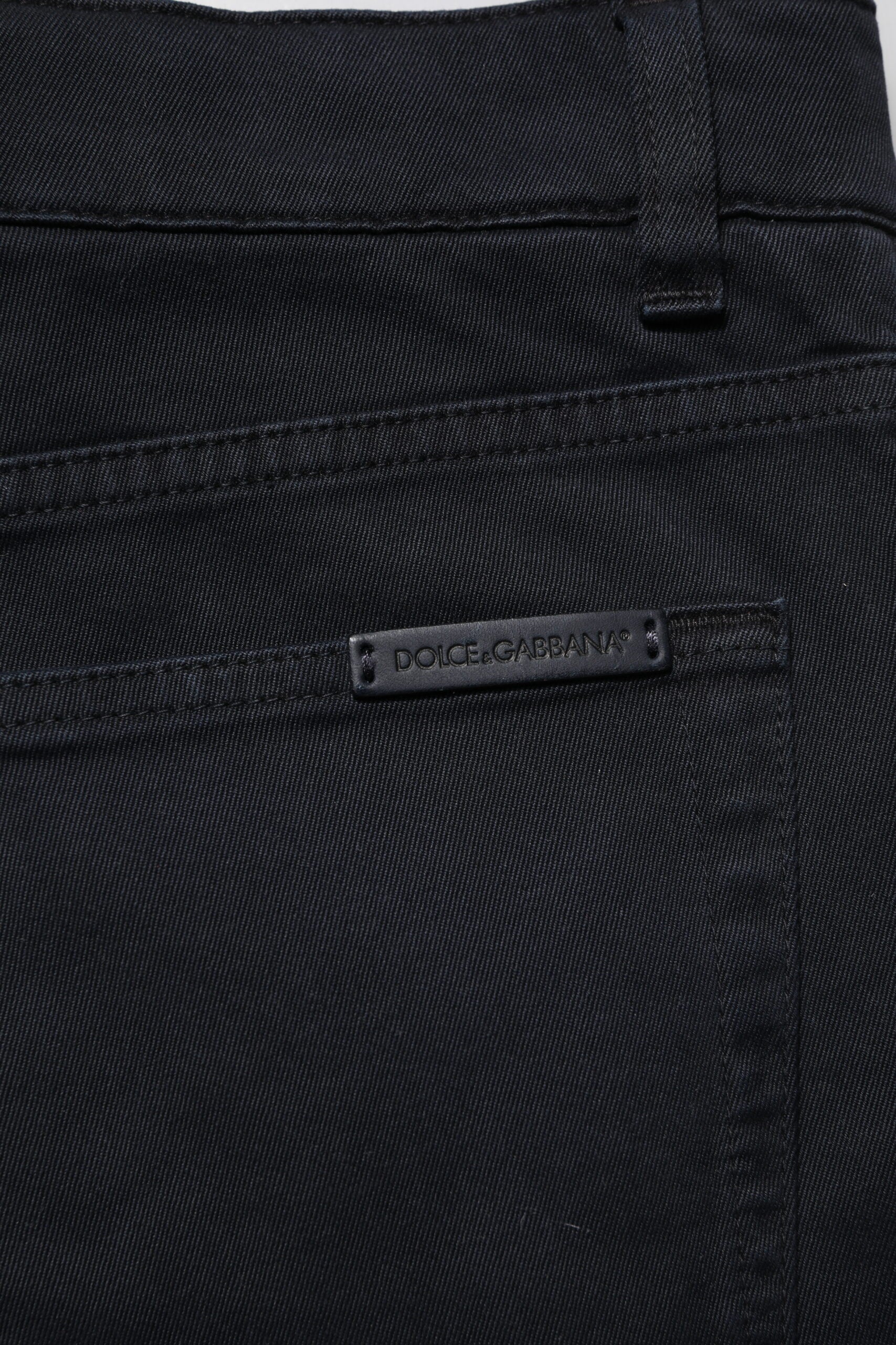Dolce & Gabbana Black Cotton Slim Fit Men Denim Jeans