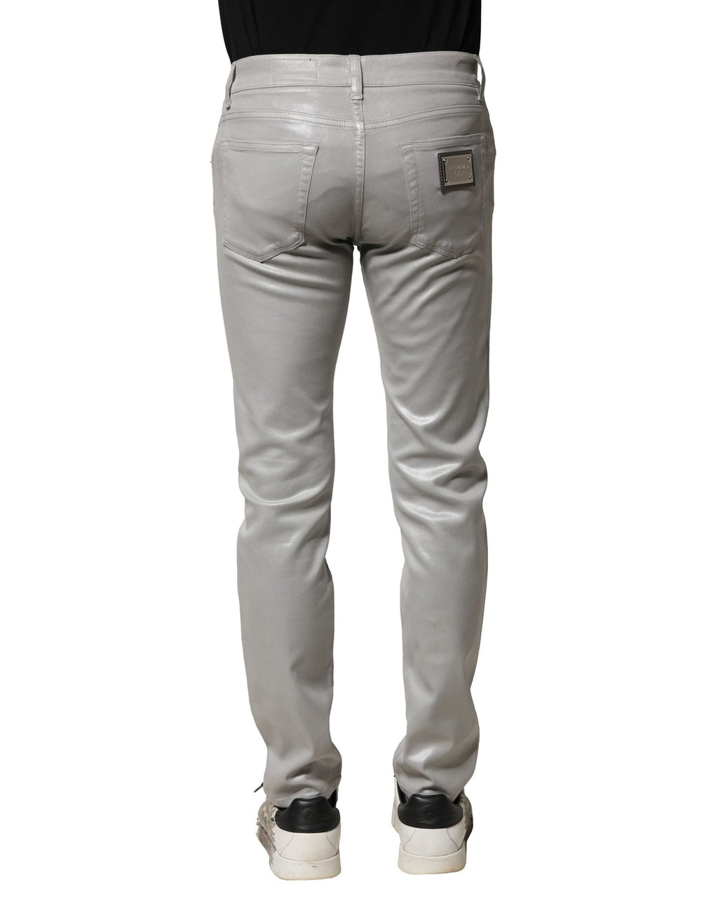 Dolce & Gabbana Light Gray Cotton Slim Fit Men Denim Jeans