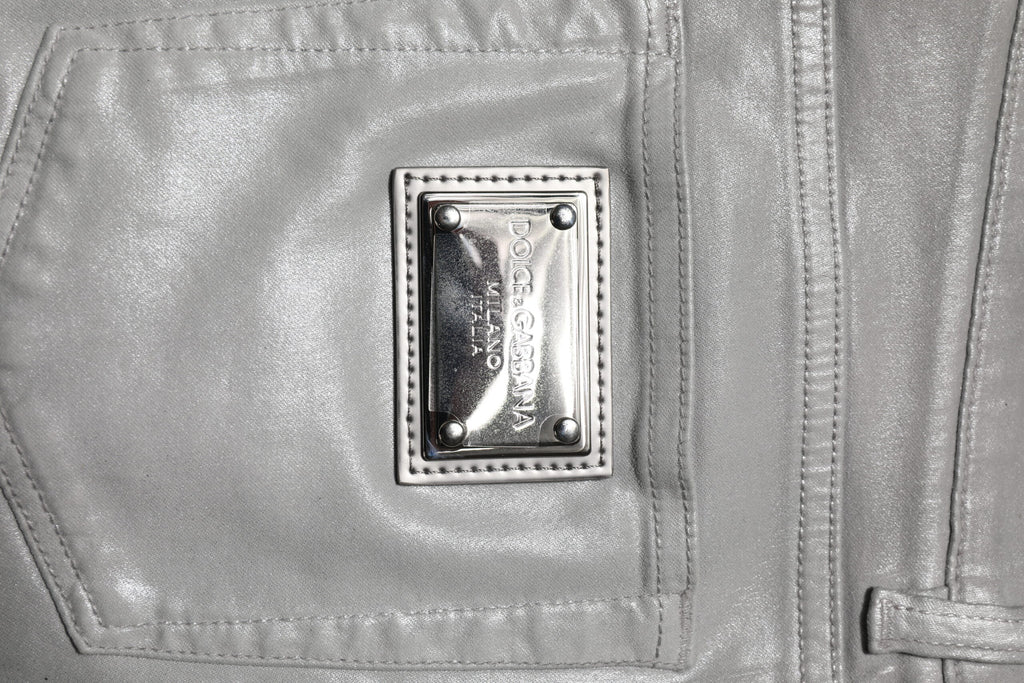 Dolce & Gabbana Light Gray Cotton Slim Fit Men Denim Jeans