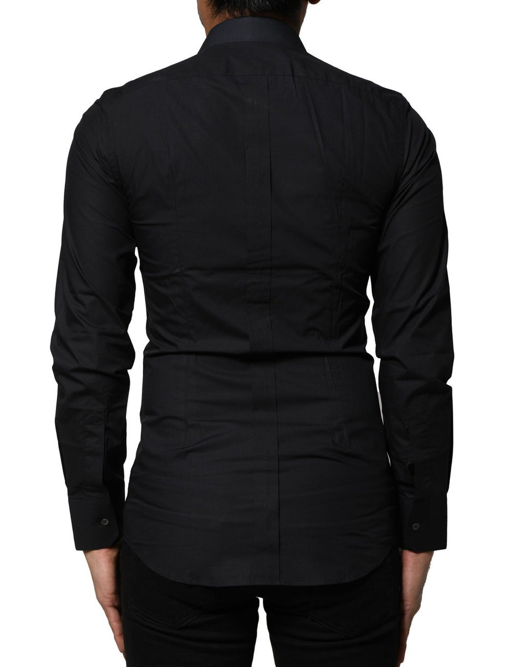 Dolce & Gabbana Black Cotton GOLD Long Sleeves Dress Shirt