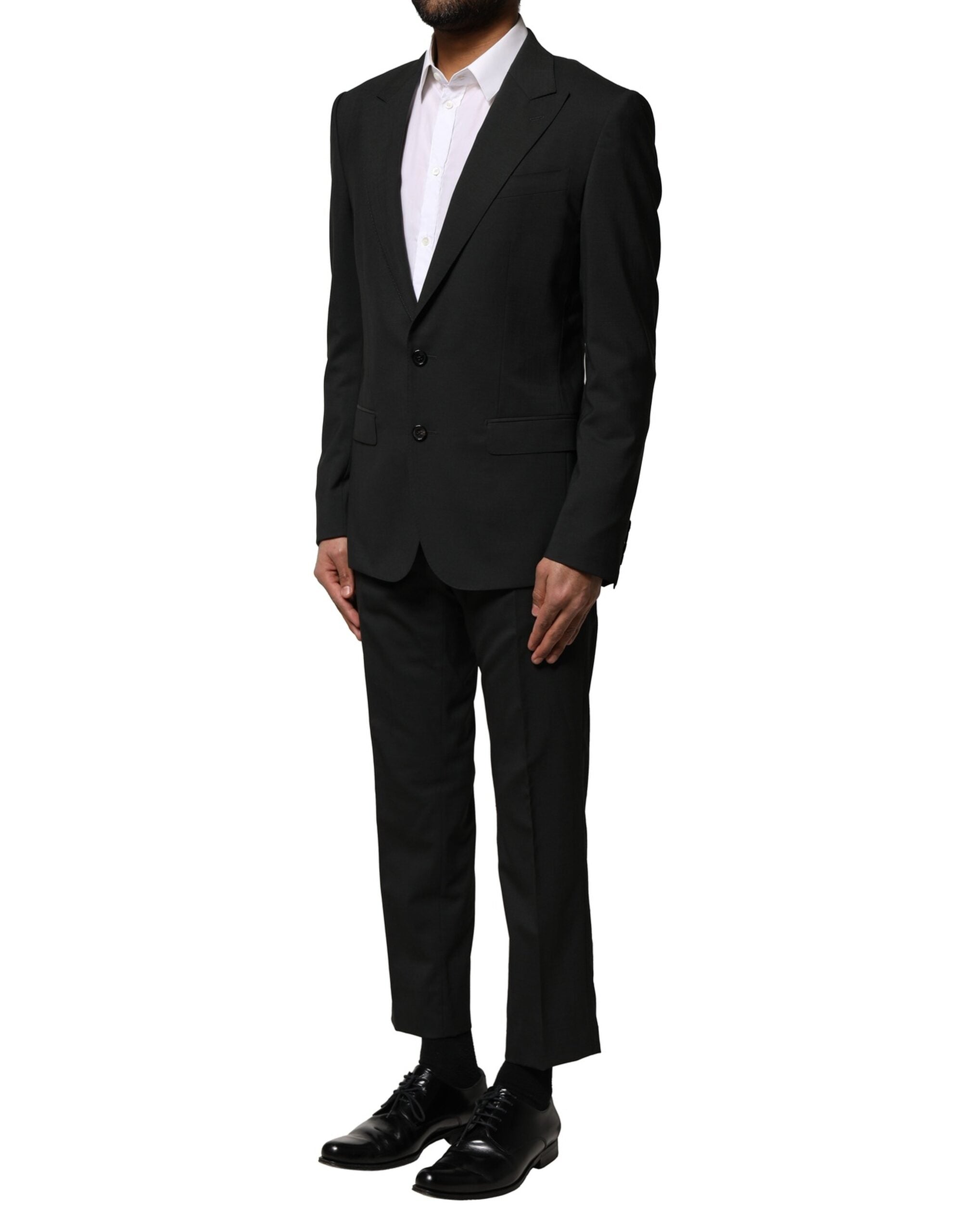 Dolce & Gabbana Black Wool 2 Piece Single Breasted Suit