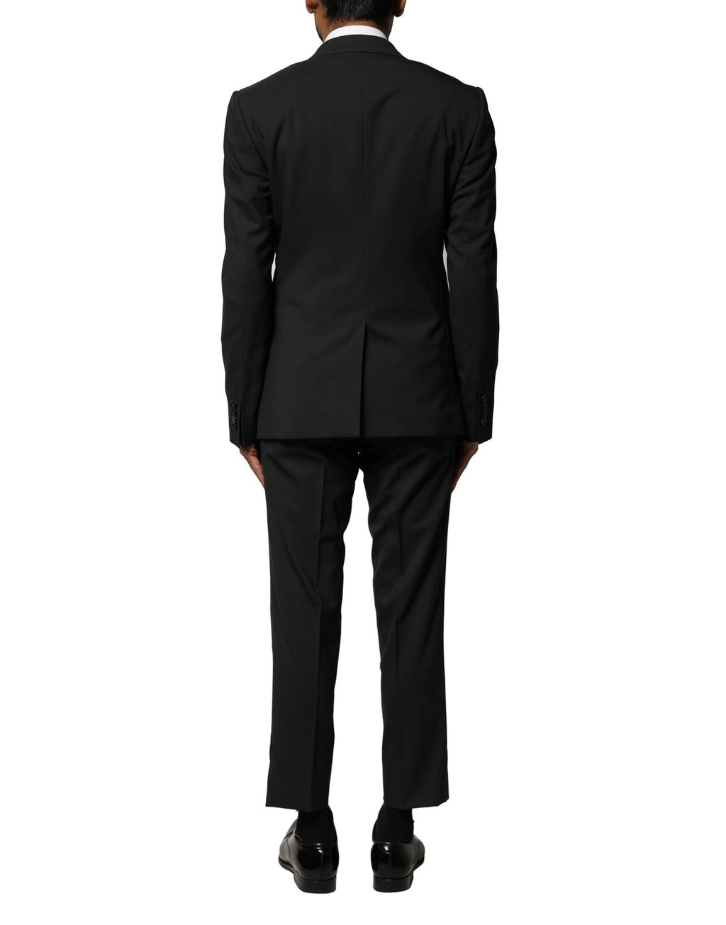 Dolce & Gabbana Black Wool 2 Piece Single Breasted Suit