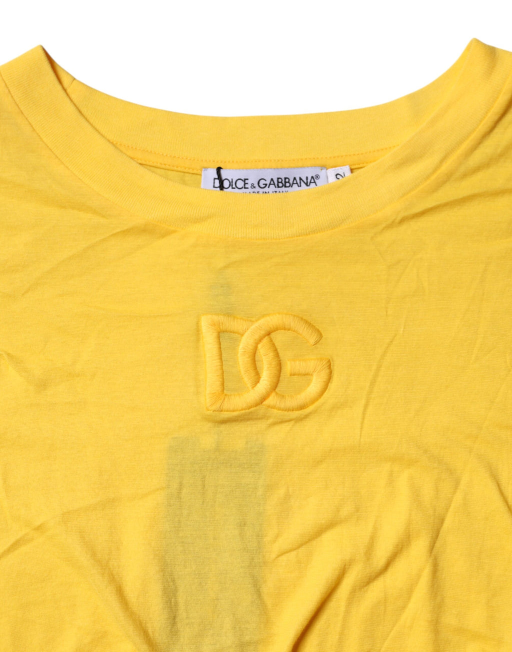 Dolce & Gabbana Yellow Cotton Cropped Sleeveless Blouse Top