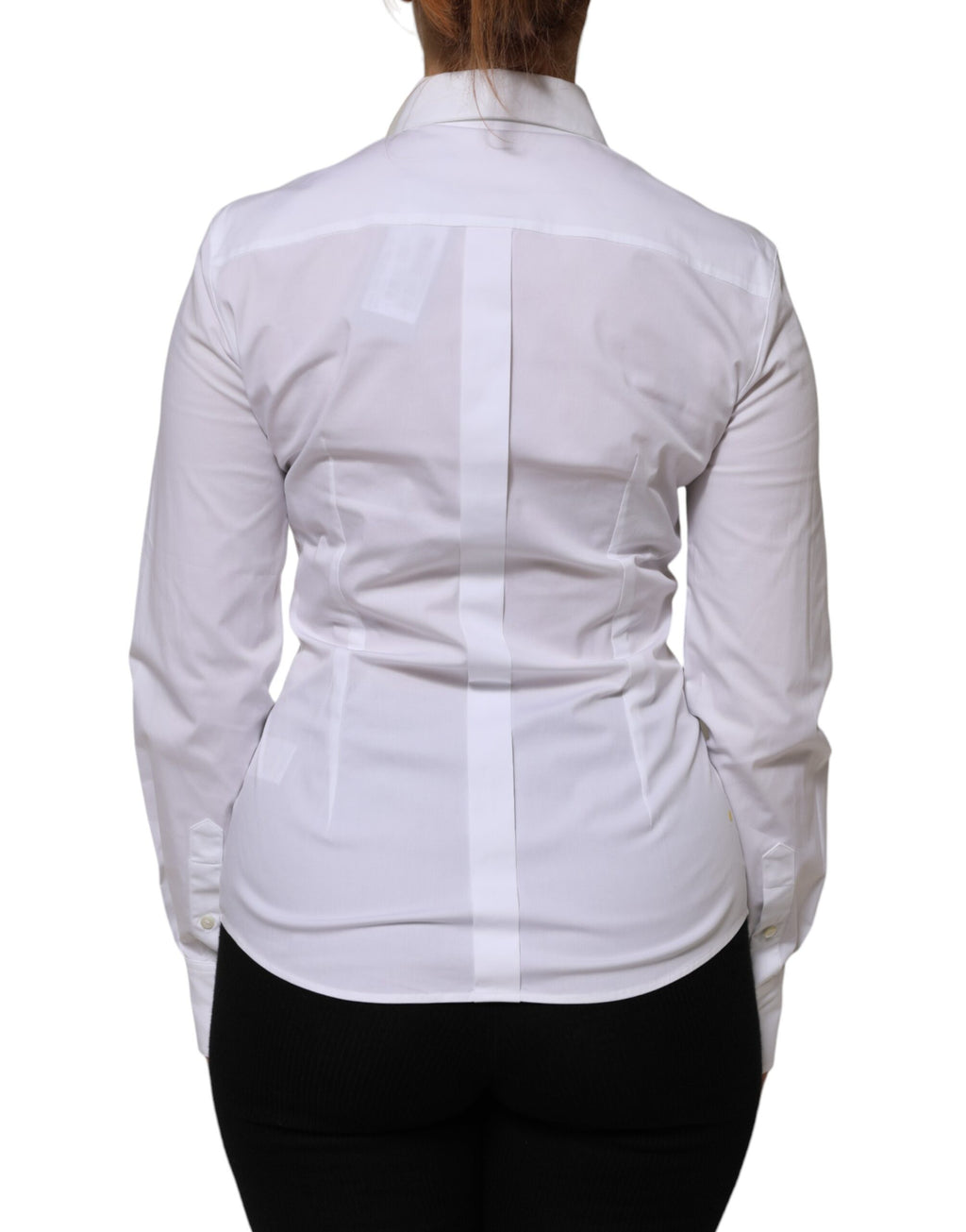 Dolce & Gabbana White Cotton Collared Long Sleeves Shirt Top
