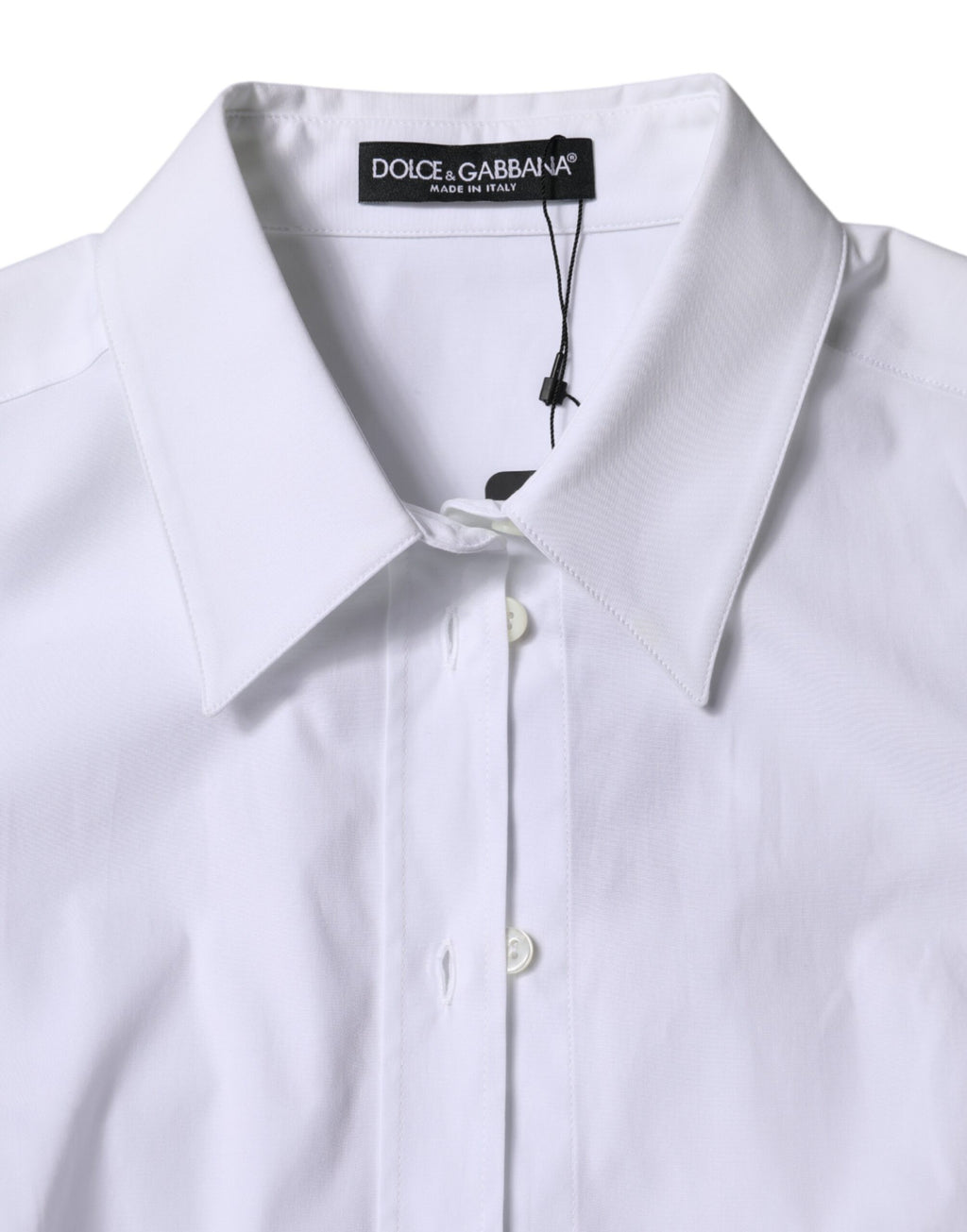 Dolce & Gabbana White Cotton Collared Long Sleeves Shirt Top