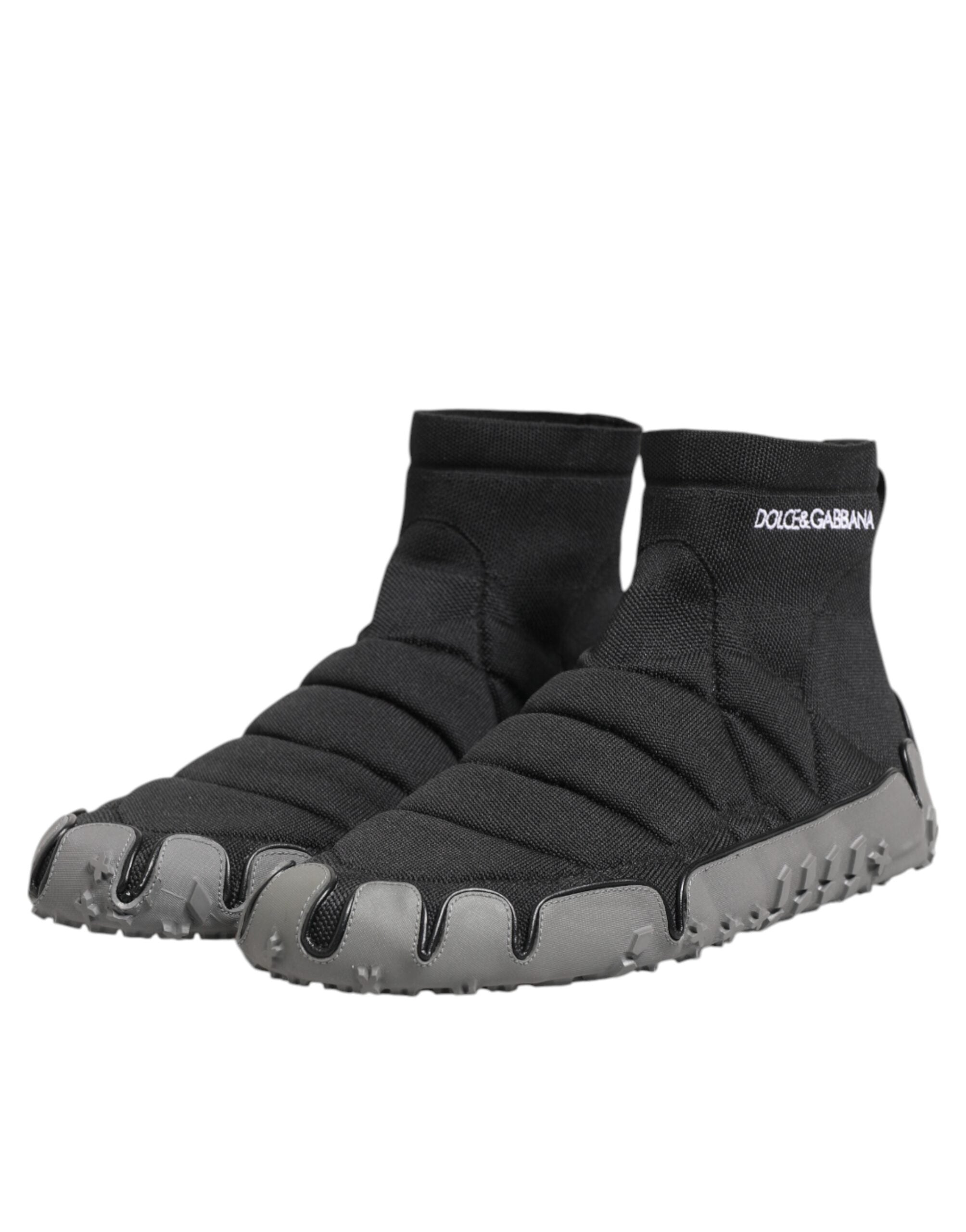 Dolce & Gabbana Black Slip On Ankle Sock Sneakers Shoes