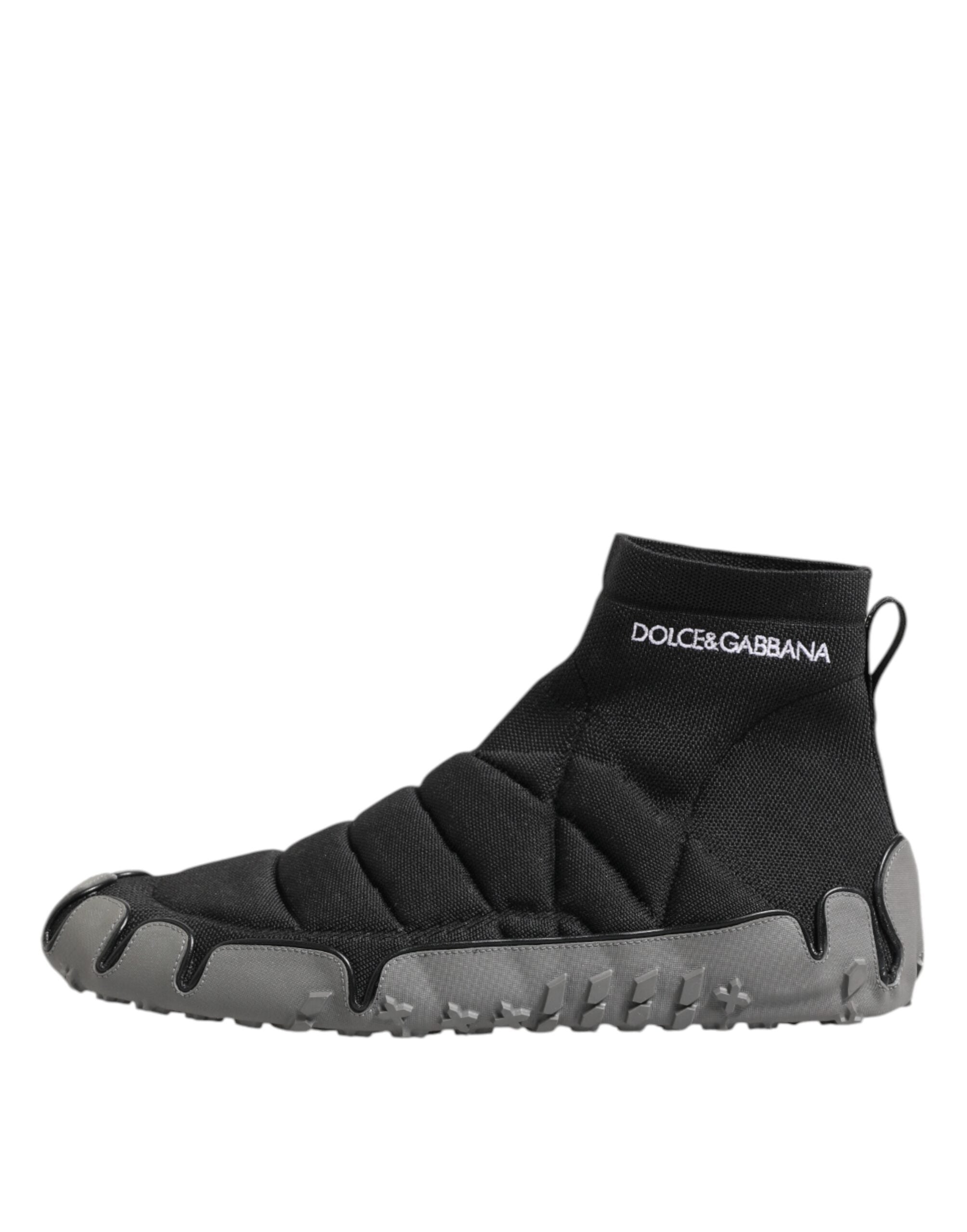 Dolce & Gabbana Black Slip On Ankle Sock Sneakers Shoes