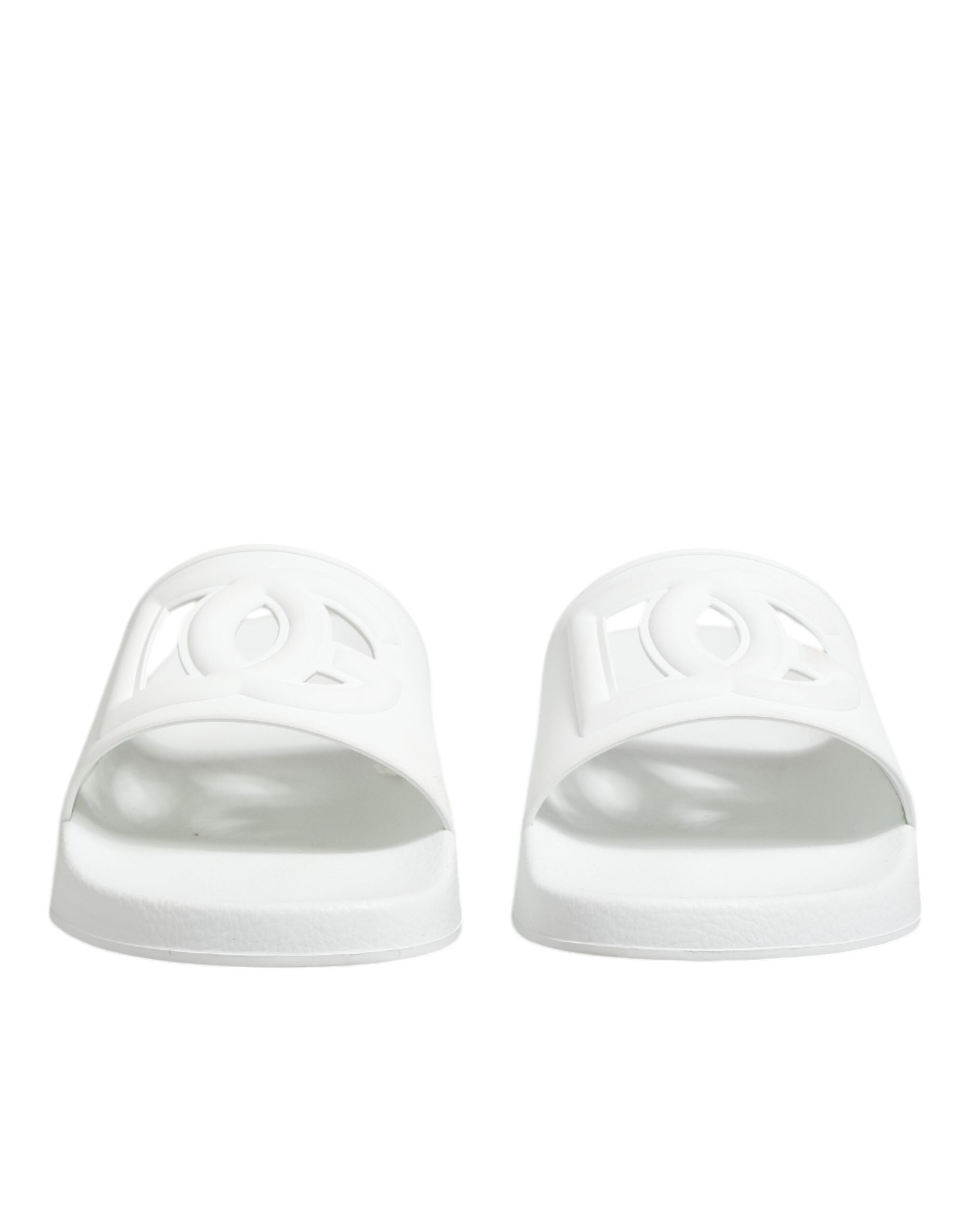 Dolce & Gabbana White Rubber Sandals Slides Beachwear Shoes