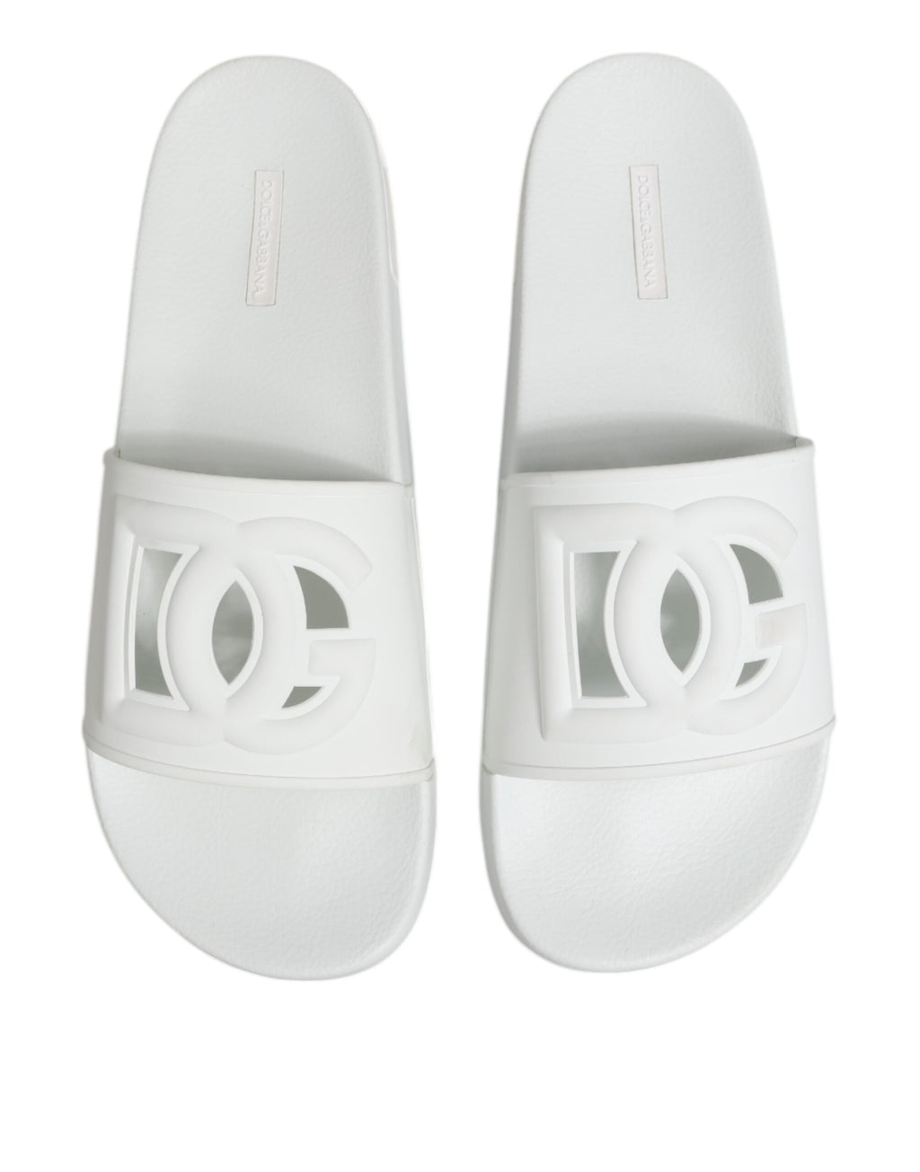 Dolce & Gabbana White Rubber Sandals Slides Beachwear Shoes