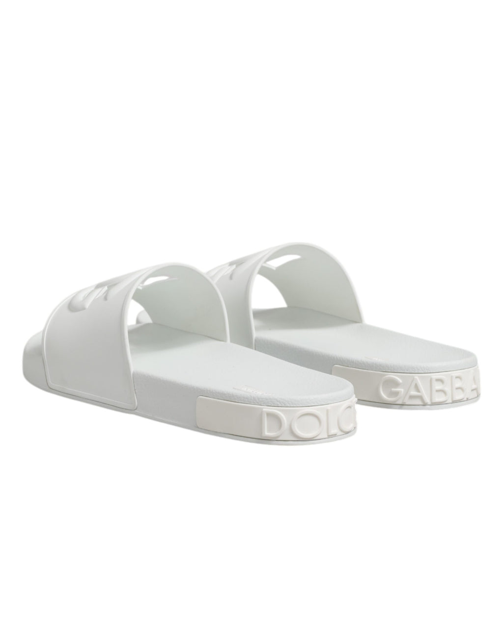 Dolce & Gabbana White Rubber Sandals Slides Beachwear Shoes