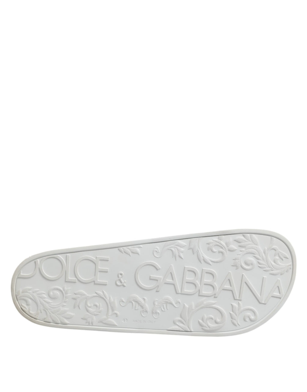 Dolce & Gabbana White Rubber Sandals Slides Beachwear Shoes