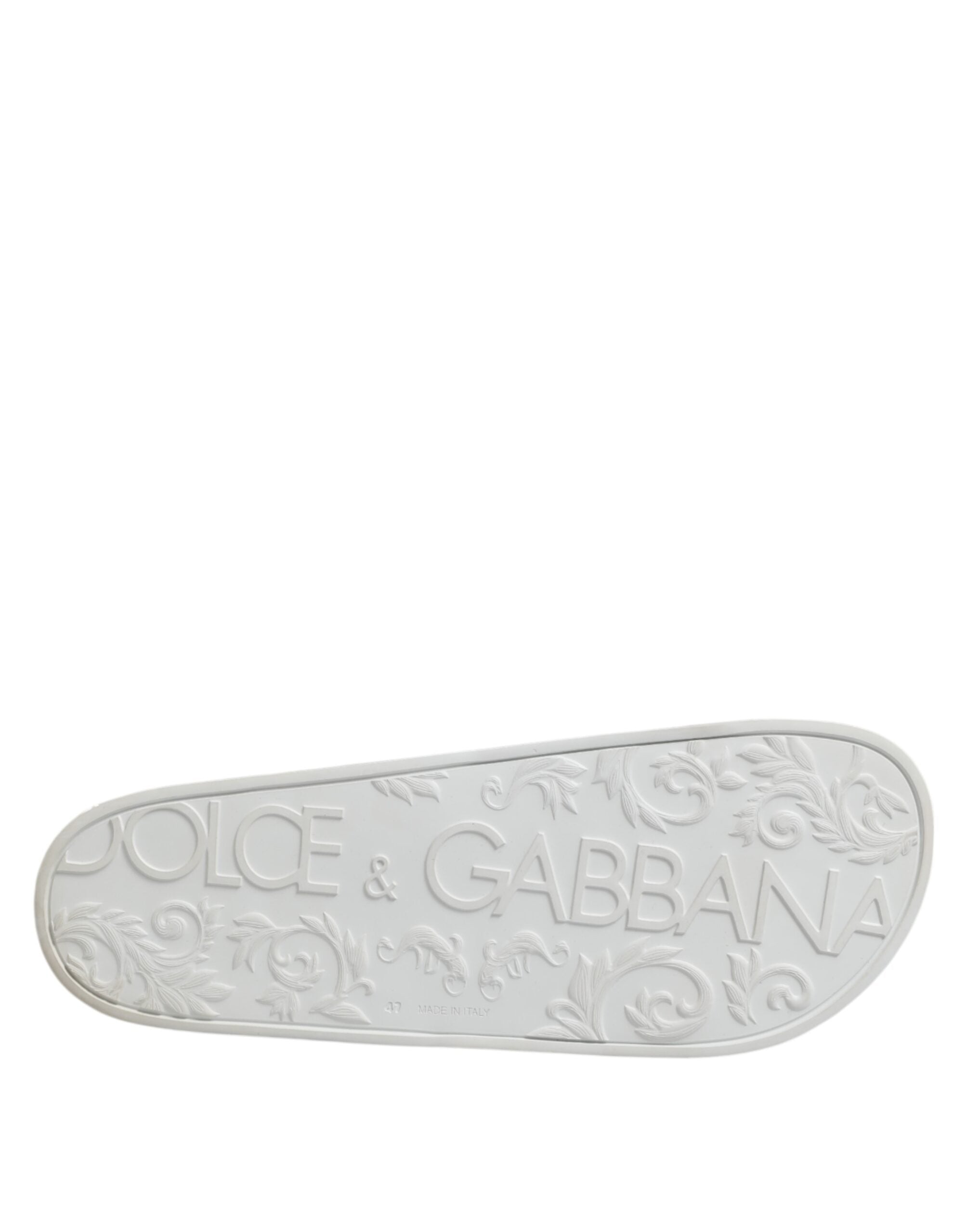 Dolce & Gabbana White Rubber Sandals Slides Beachwear Shoes