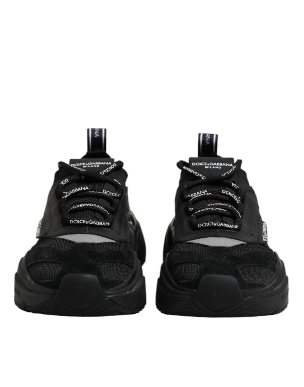 Dolce & Gabbana Black Leather Daymaster Low Top Sneakers Shoes