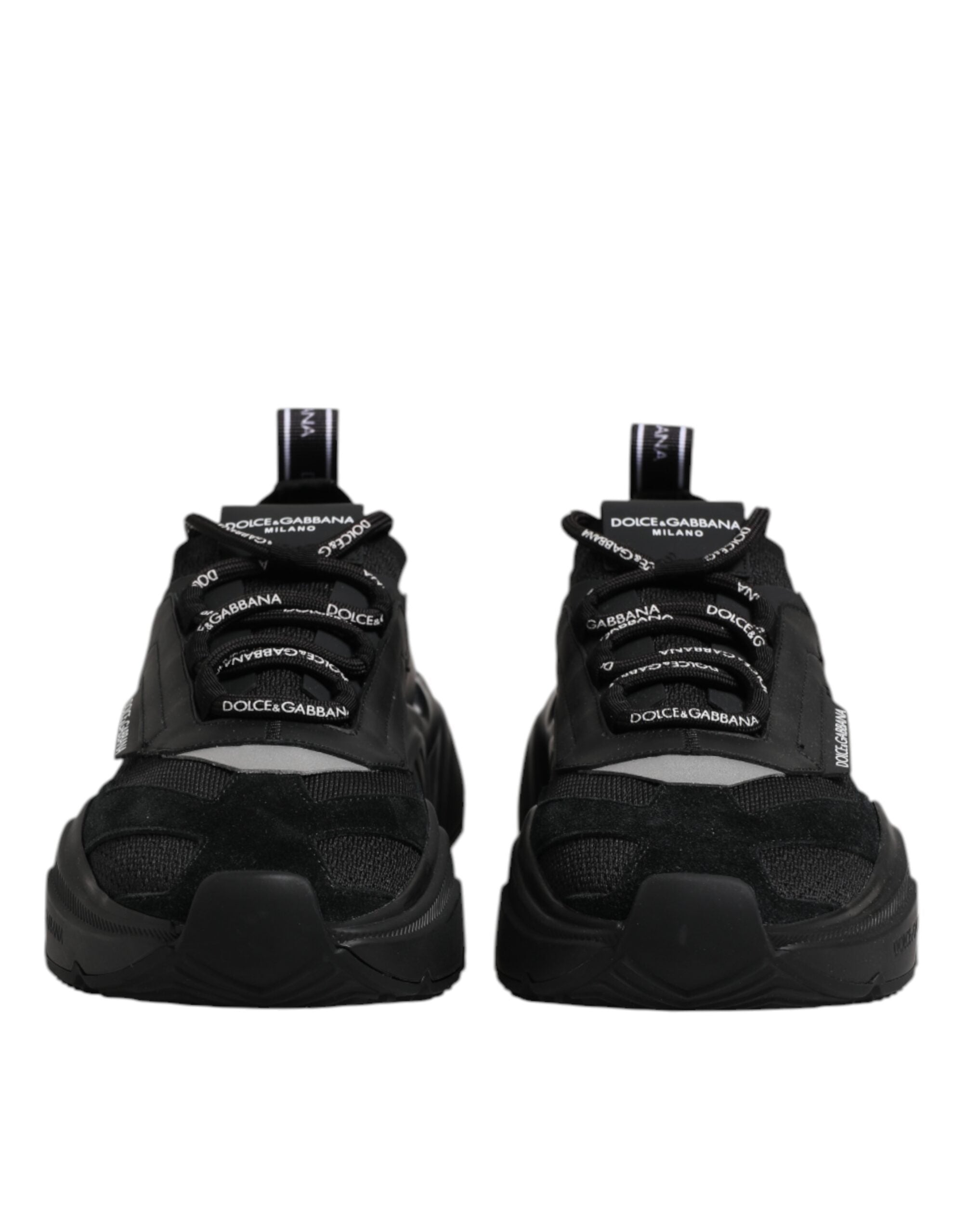 Dolce & Gabbana Black Leather Daymaster Low Top Sneakers Shoes