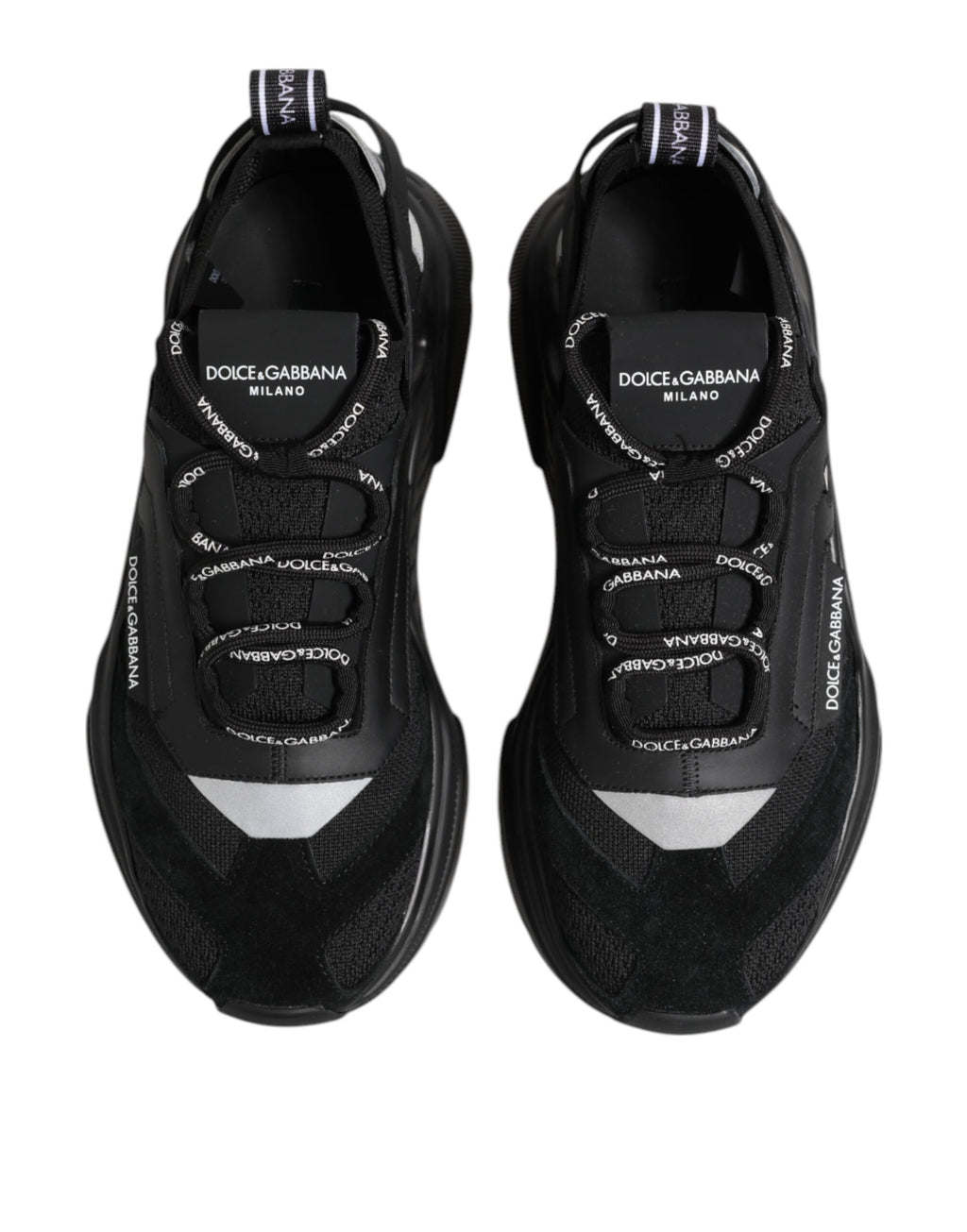 Dolce & Gabbana Black Leather Daymaster Low Top Sneakers Shoes