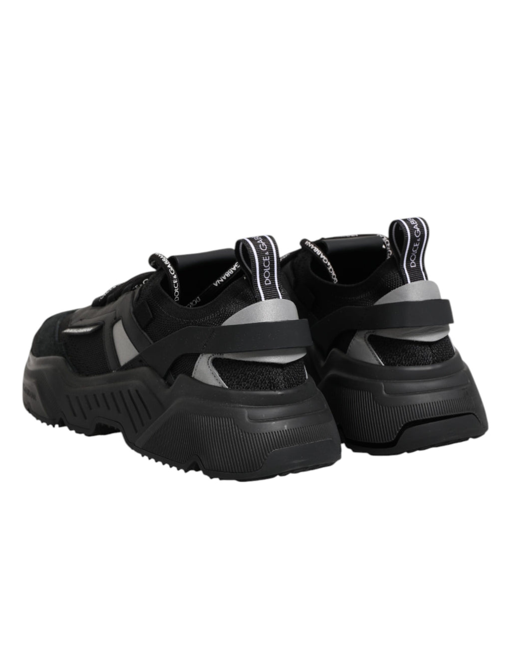 Dolce & Gabbana Black Leather Daymaster Low Top Sneakers Shoes