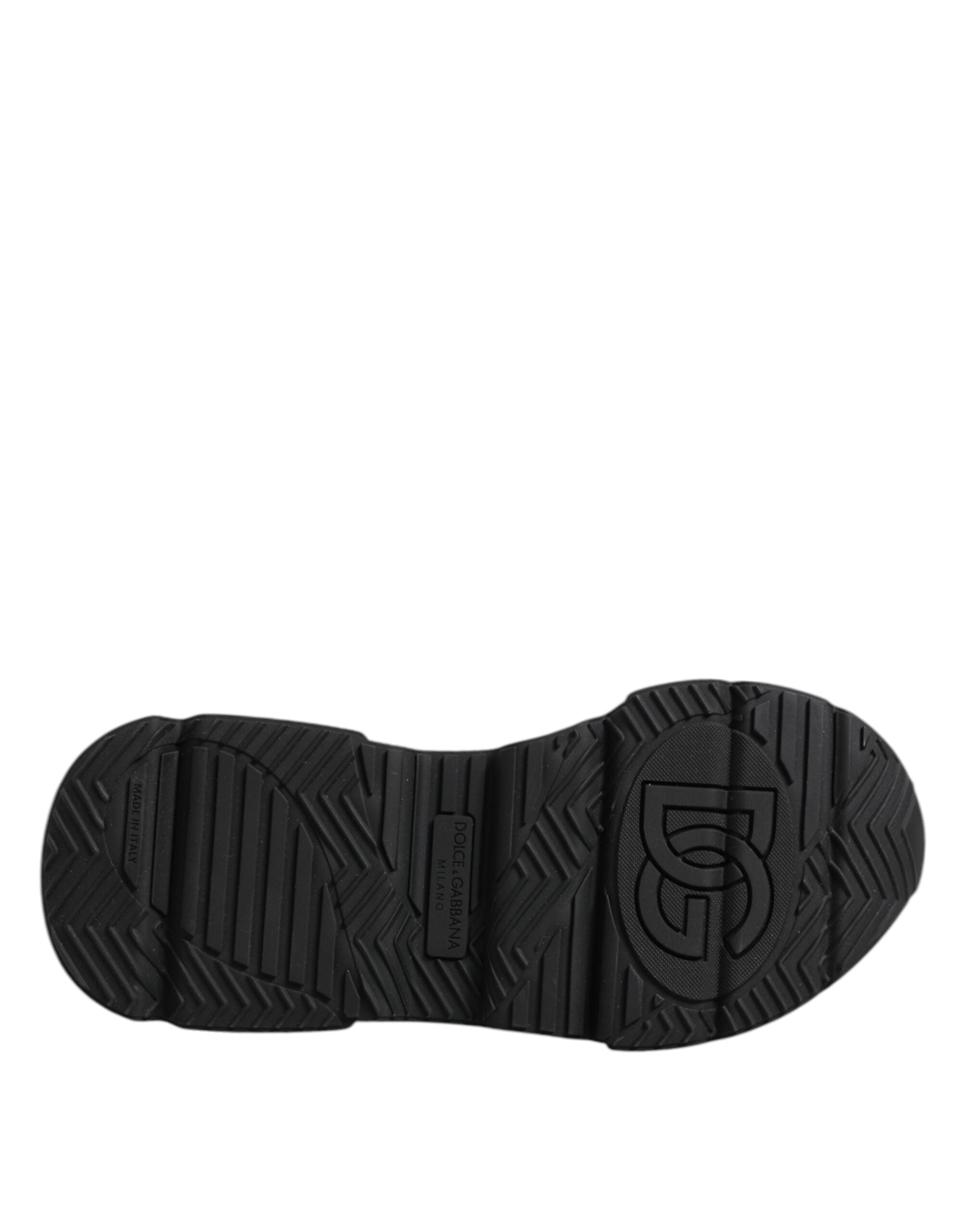 Dolce & Gabbana Black Leather Daymaster Low Top Sneakers Shoes