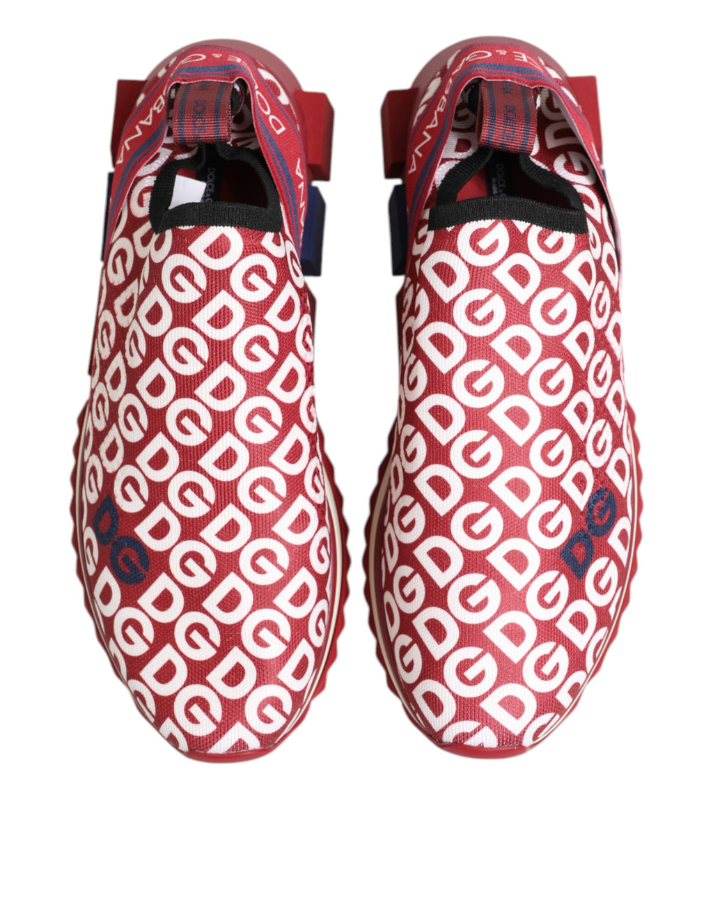 Dolce & Gabbana Red White Sorrento DG Mania Sneakers Shoes
