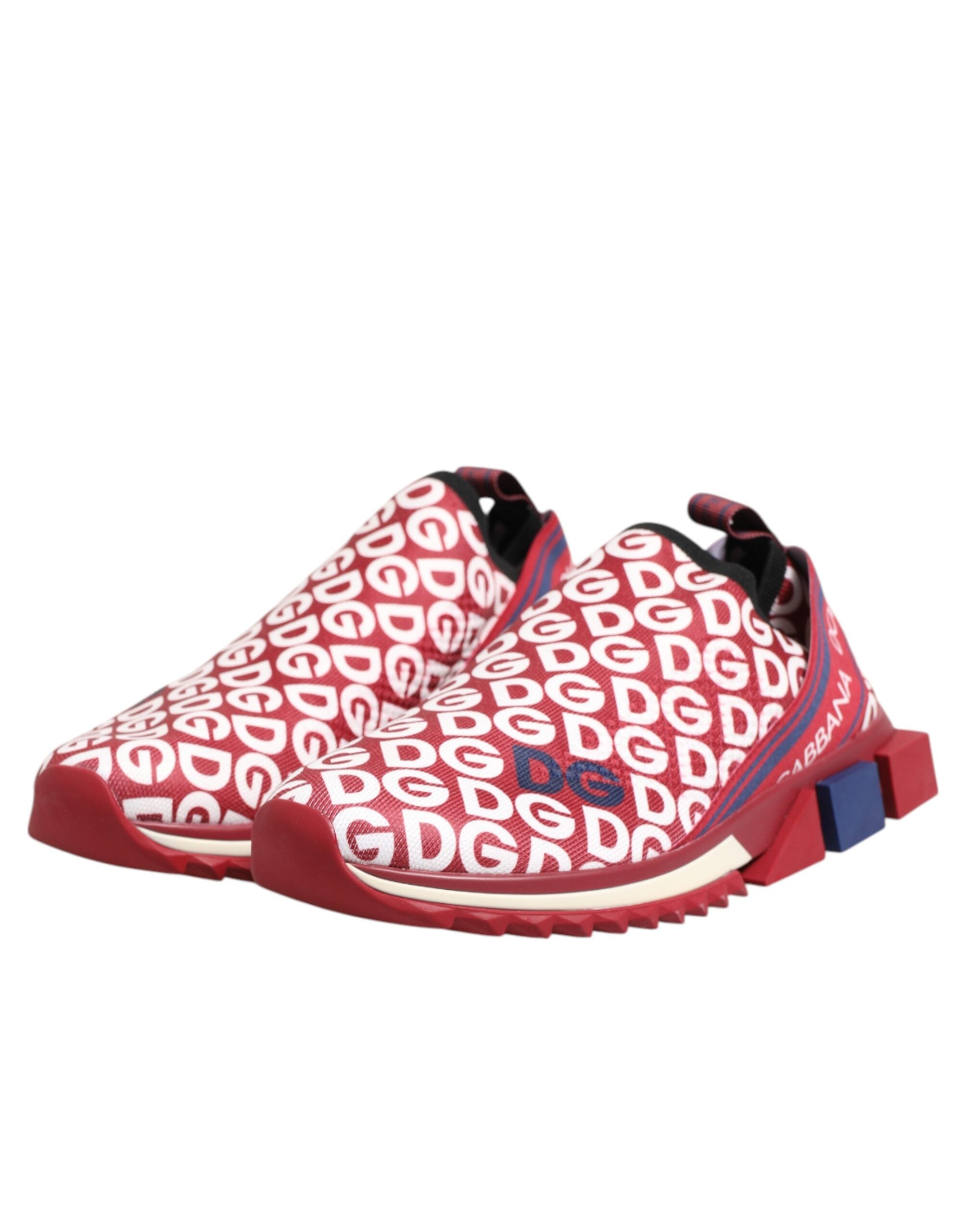 Dolce & Gabbana Red White Sorrento DG Mania Sneakers Shoes
